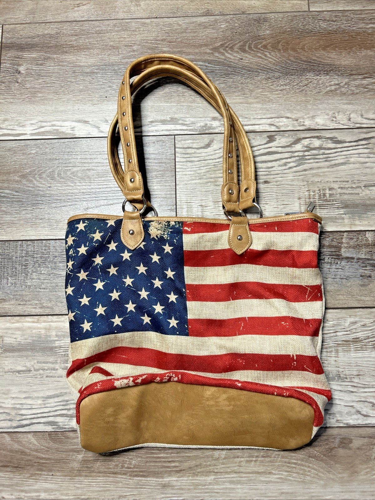 Montana West Medium Shopper Tote Bag Purse American Flag Patriotic 13 x 16 x 4