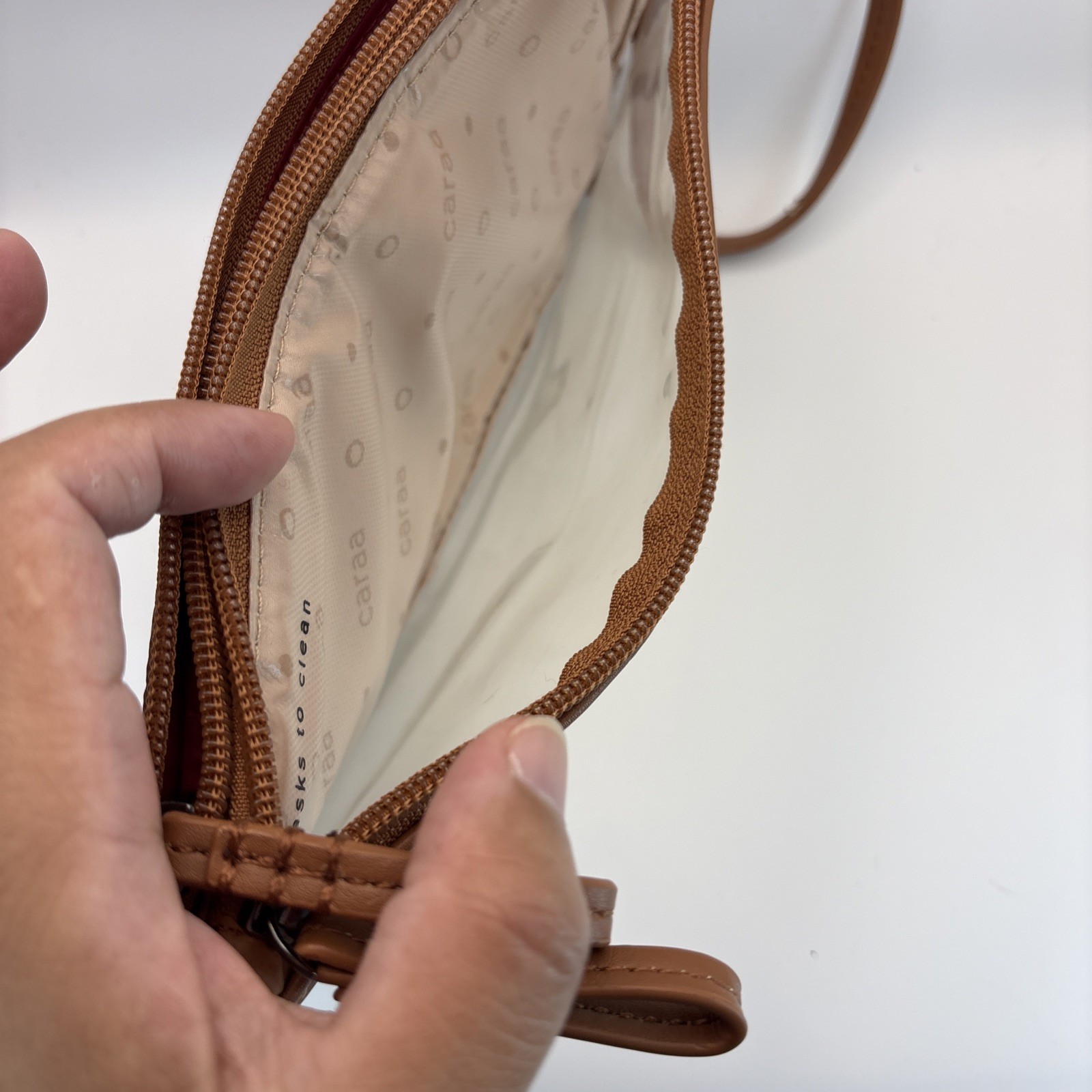 Caraa Nimbus Water Repellent Travel Cosmetic Pouch Bag Wristlet Mocha Organizer