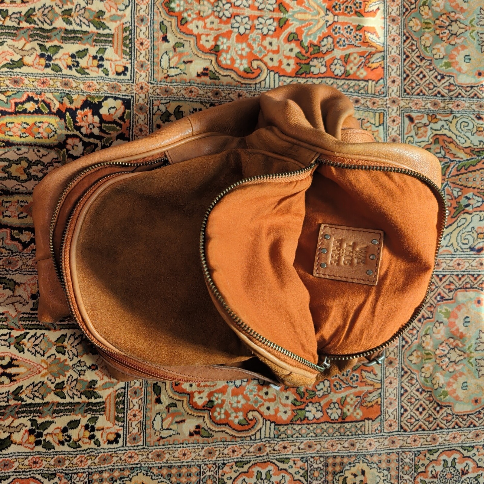 Free People We The Free Soho Convertible Sling Backpack Distressed Leather Brown