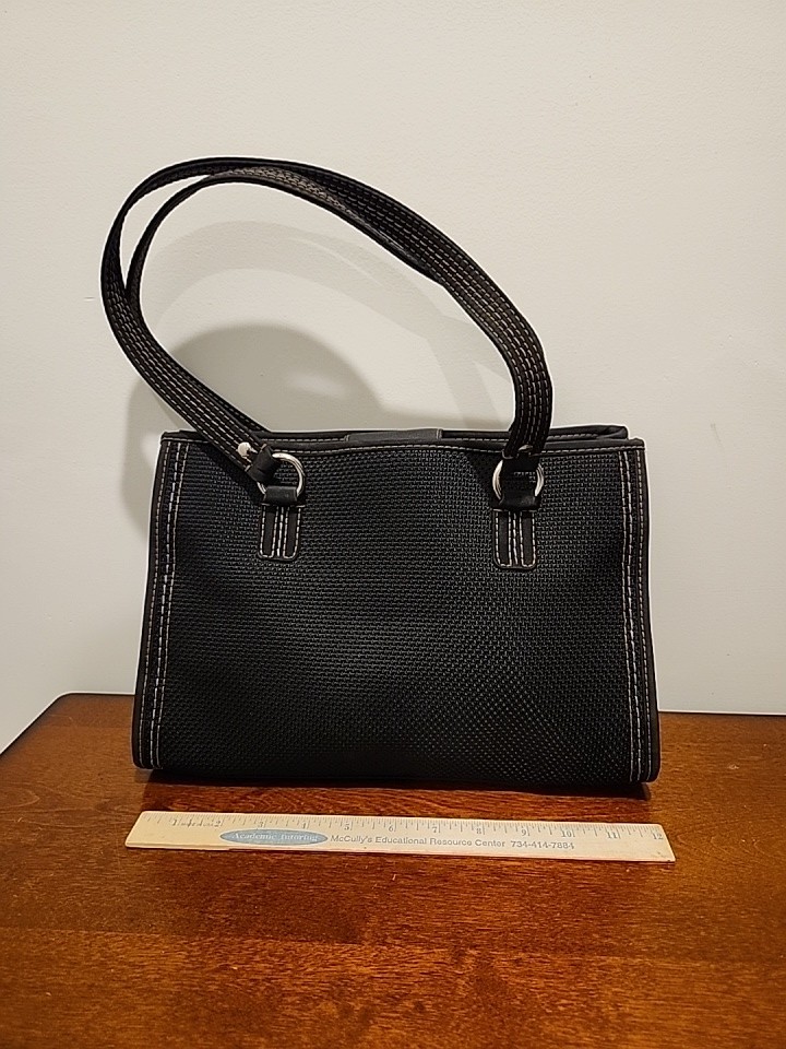 The Sak Black Woven Stiched Shoulder Handbag/Purse Excellent Condition