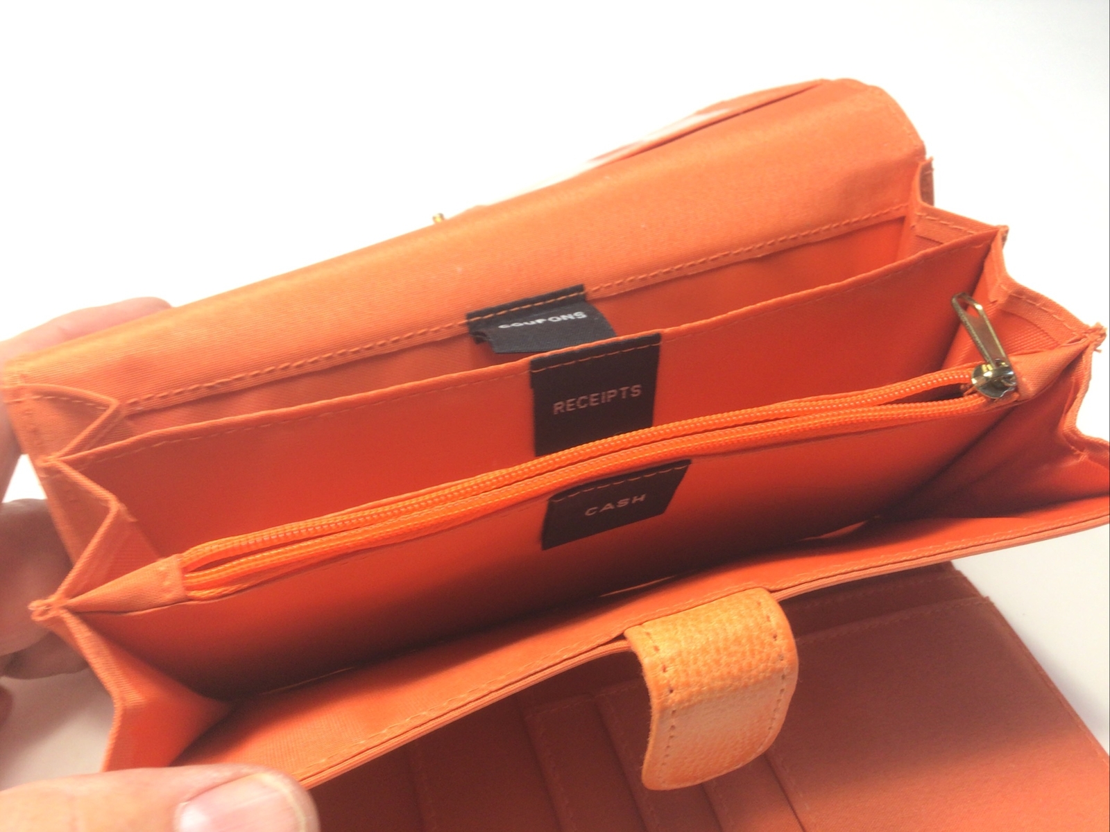 New. Express Woman’s Tan Wristlet Purse w/Silver Chain & Orange Clutch Purse