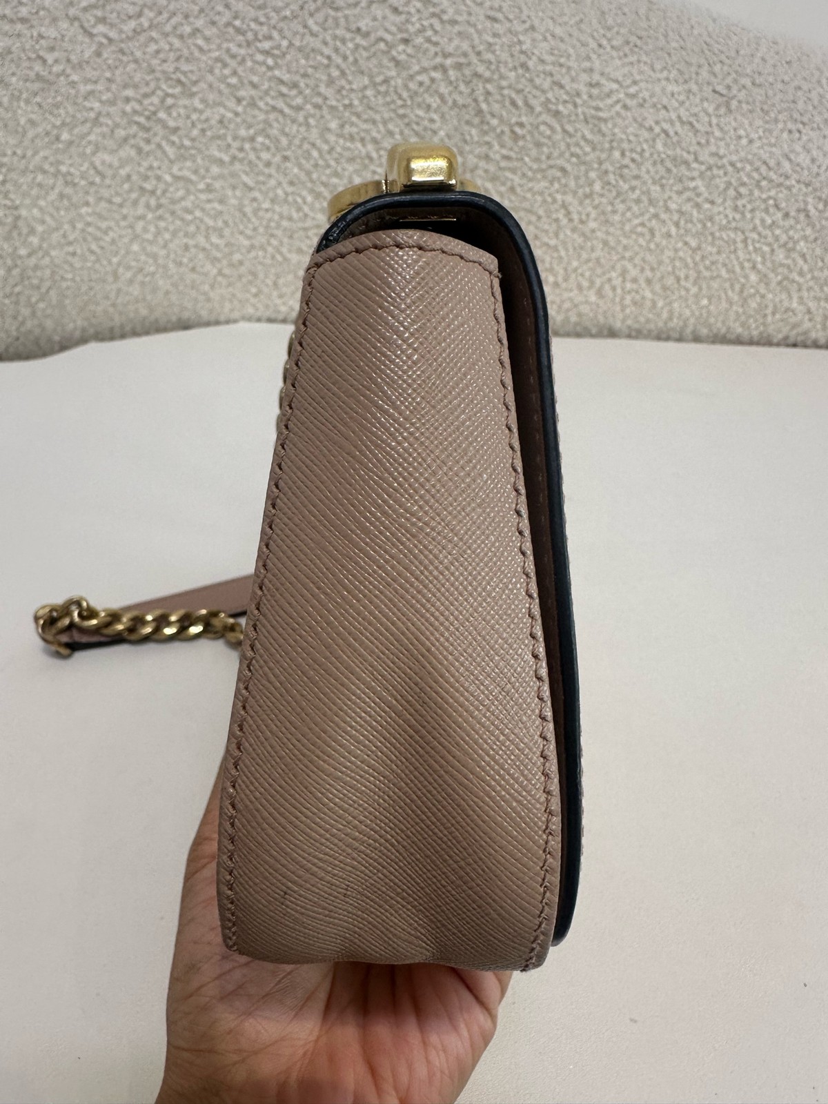 Authentic Vintage Prada Sidonie Leather Shoulder Bag Beige Gold-Tone eBay AG
