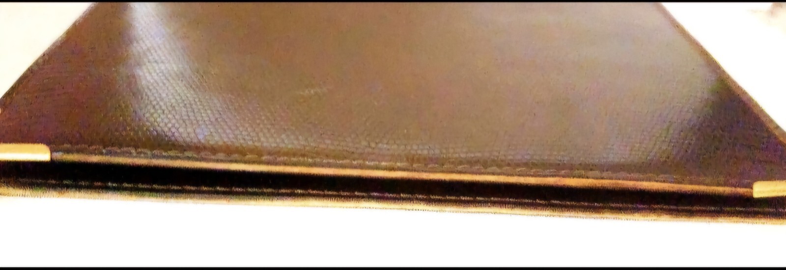 Mid Century Gucci Galleria Lizard Phonebook Solid 18k Yellow Gold Accent Rare