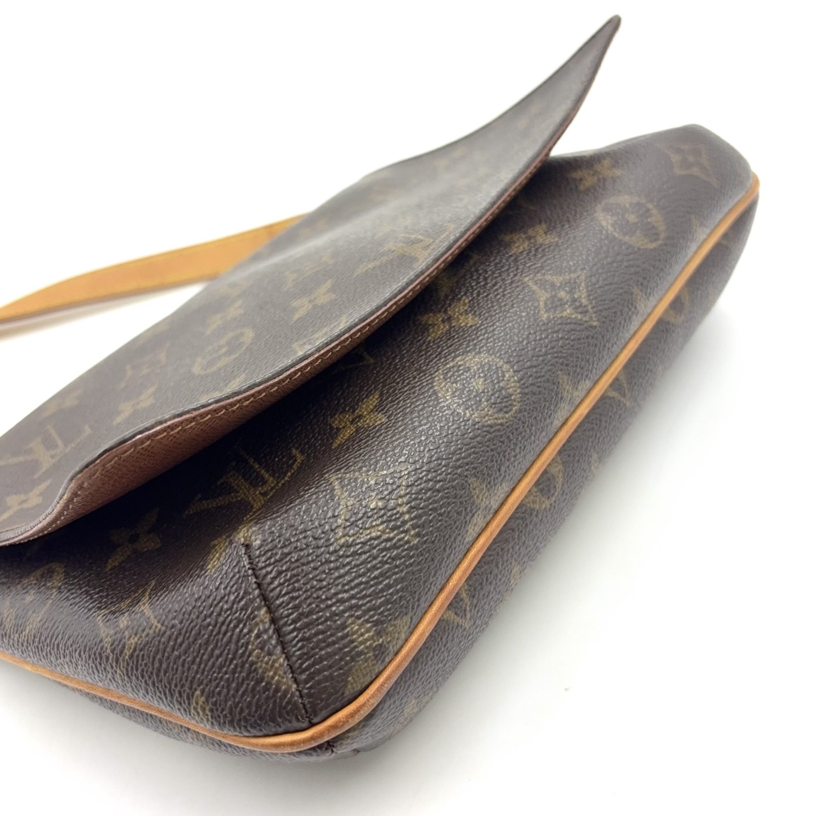 LOUIS VUITTON Musette Tango long strap monogram Shoulder bag Brown Leather PVC