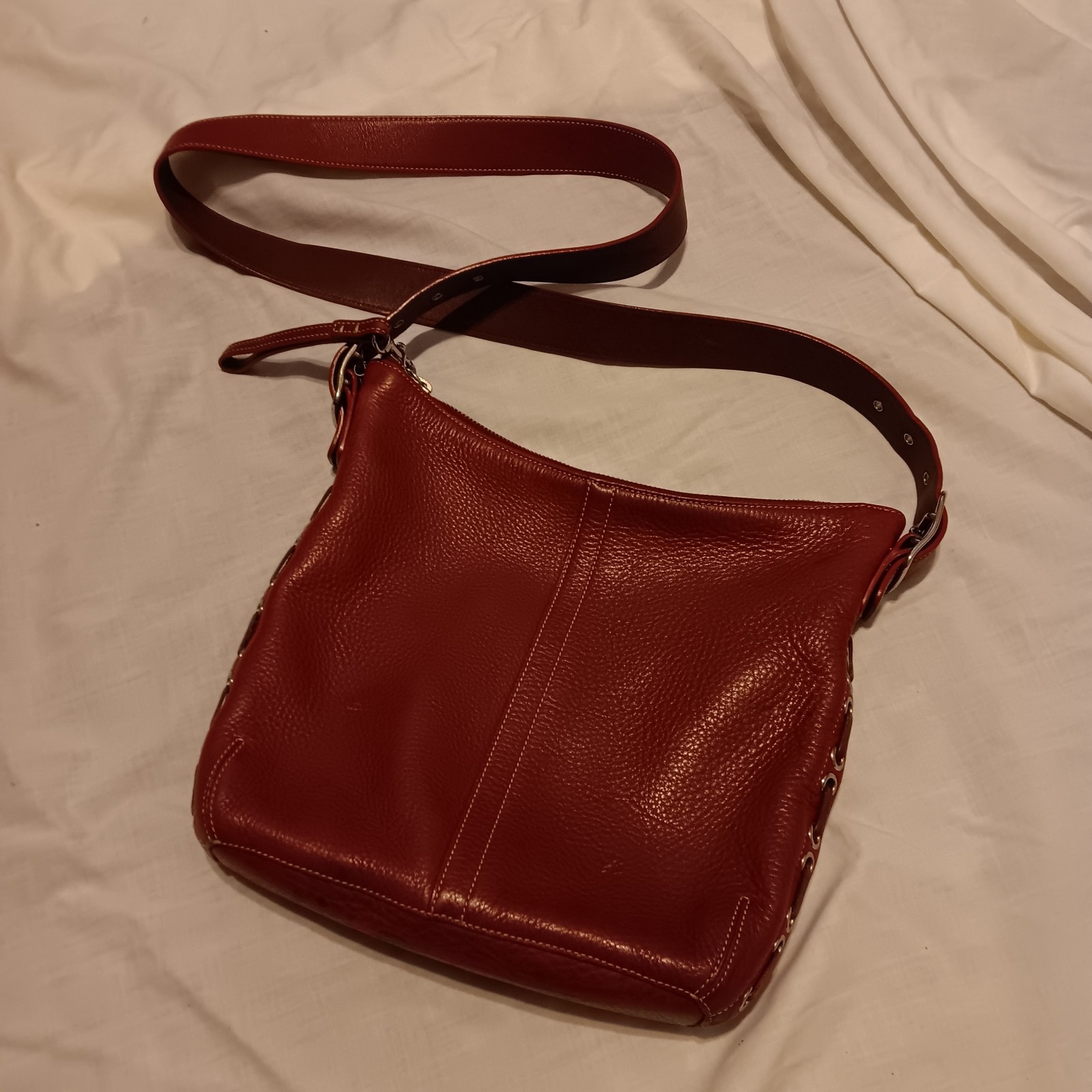 Legacy COACH Soft Red Leather hobo shoulder bag adjustable E3S-9350