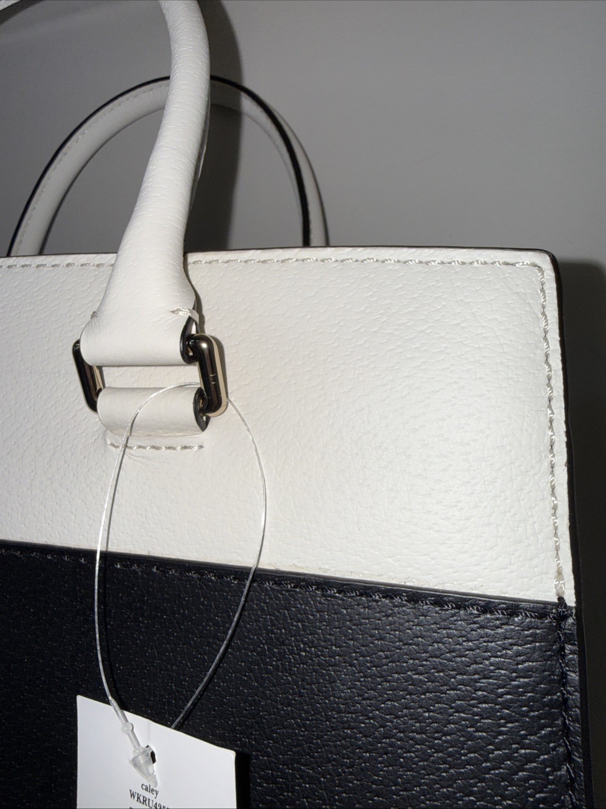 NEW KATE SPADE Grove Street Caley Satchel WKRU4257 Black And White Free Ship