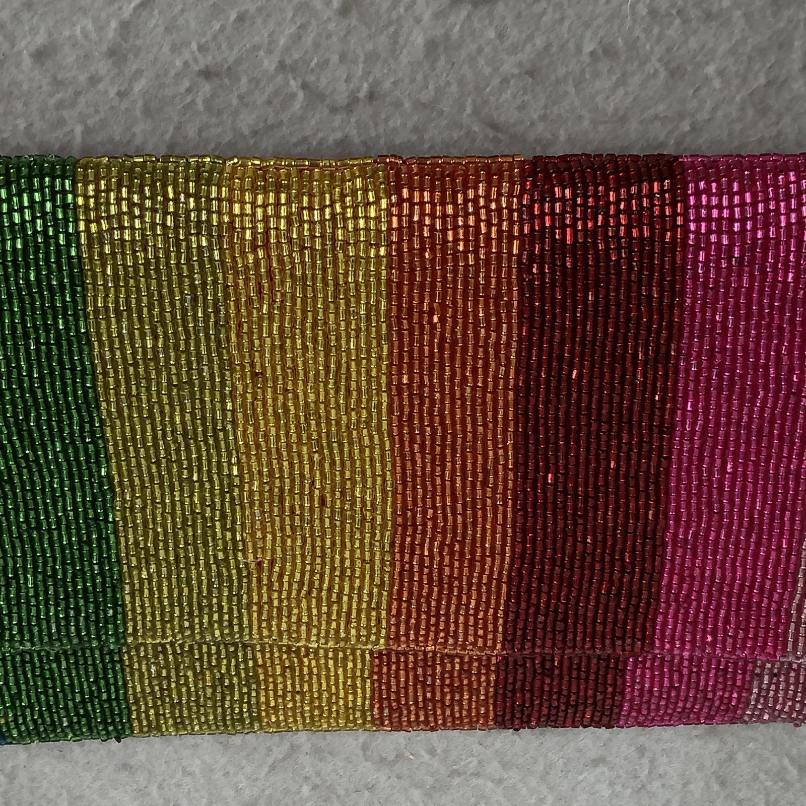 Rainbow Stripe Crossbody Bag Womens Small Multicolor Beaded Flap Formal Party