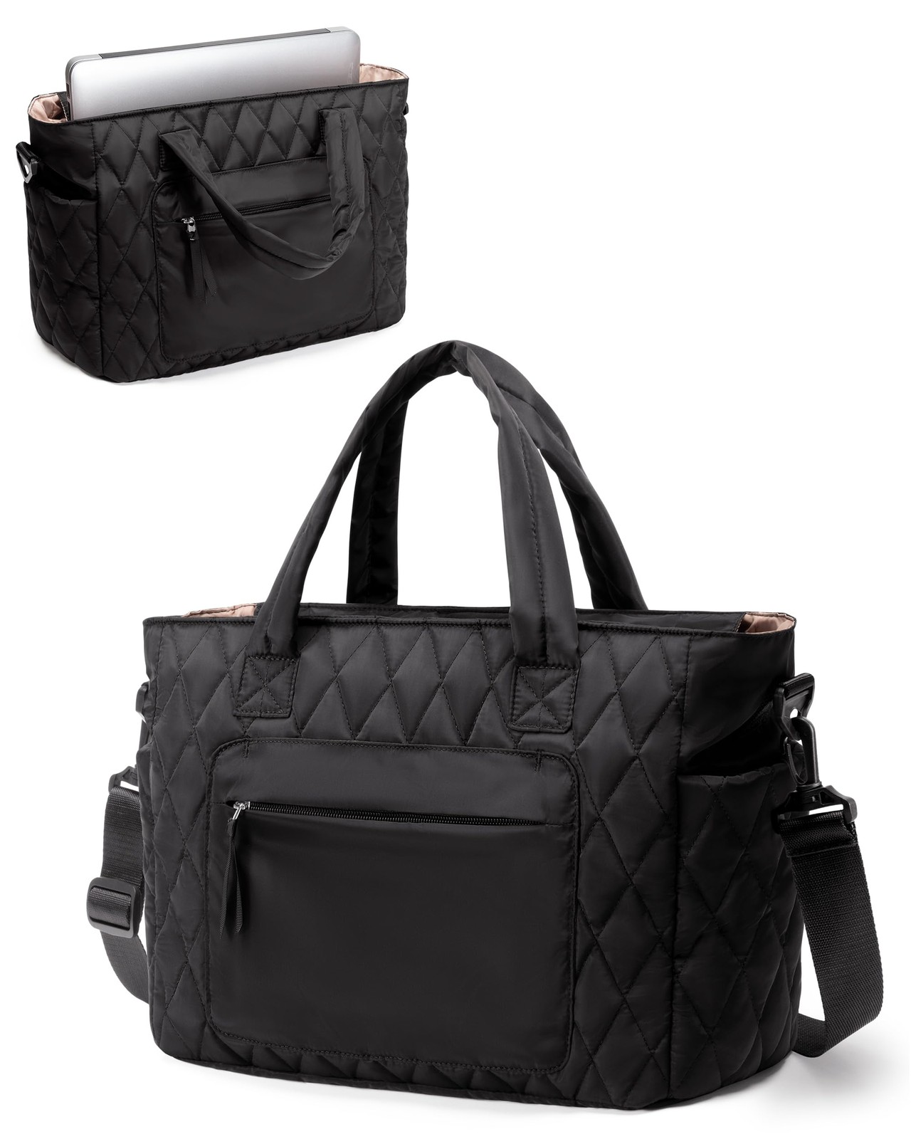 Prokva Tote Bag for Women – Puffer Work Tote with Laptop Compartment, Quilted…