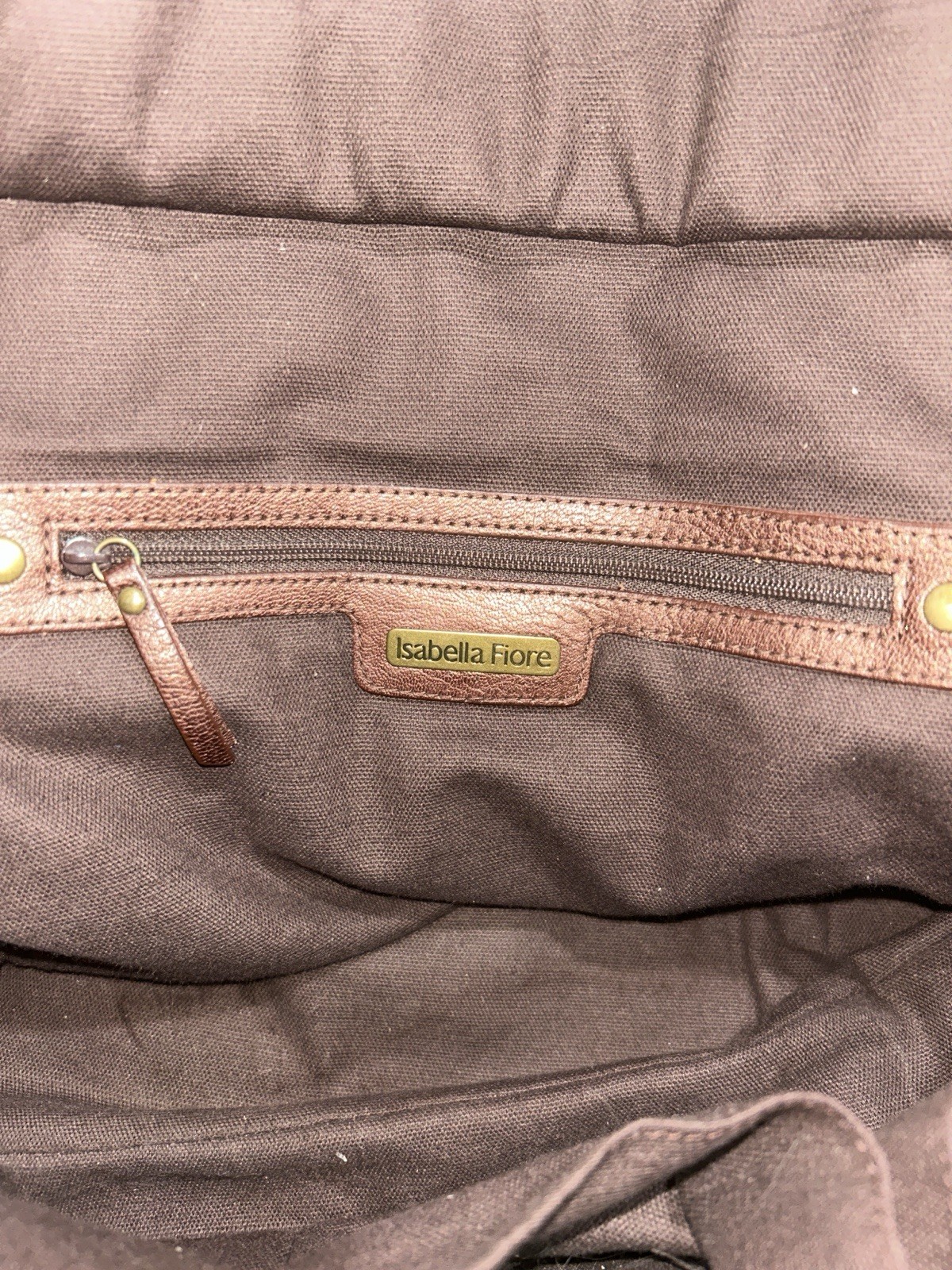 Isabella Fiore Large Teal And Brown Jeweled Tote.