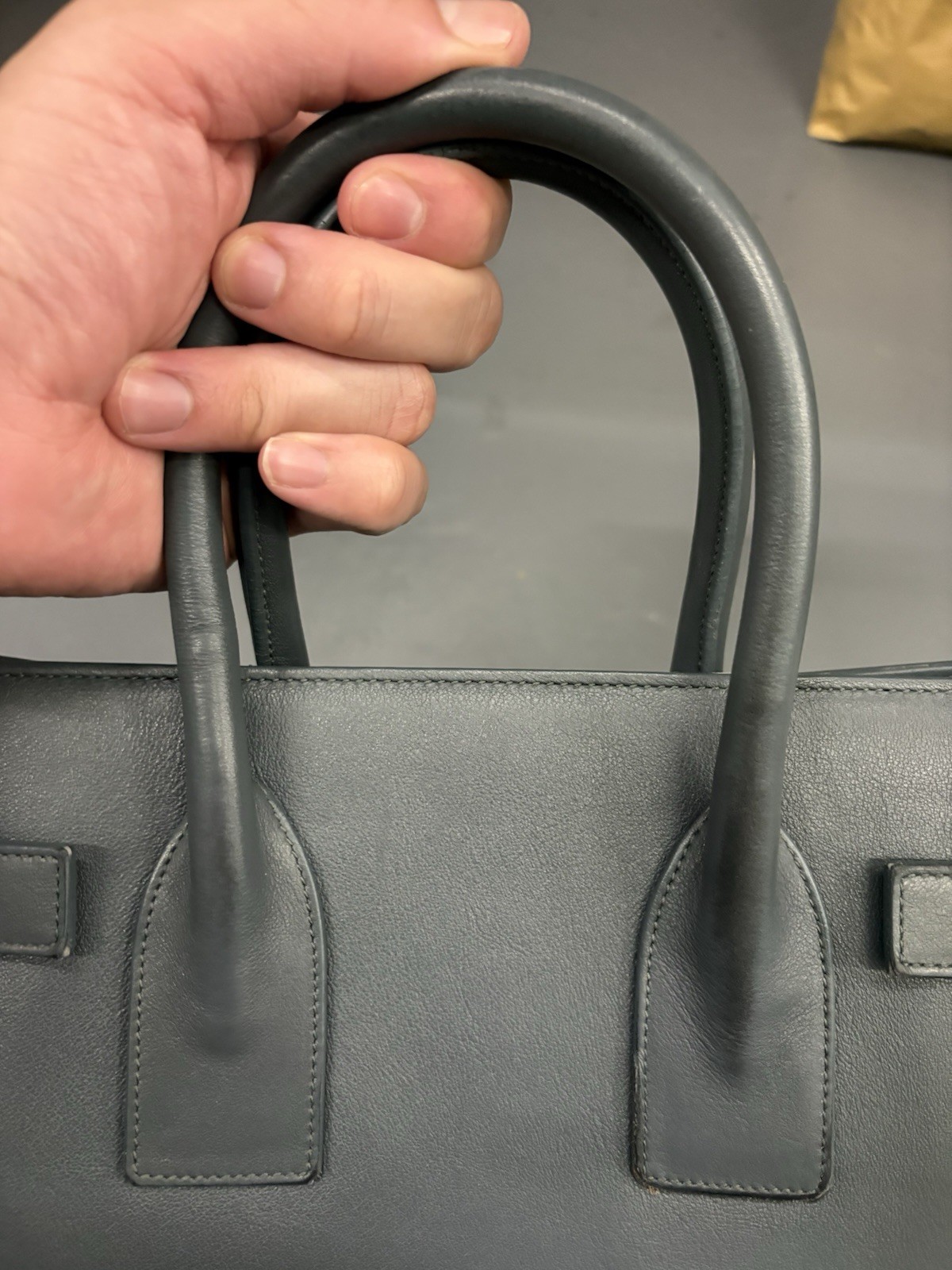 Saint Laurent Hedi Slimane Sac de Jour Leather Small Grey Handbag Women’s Used