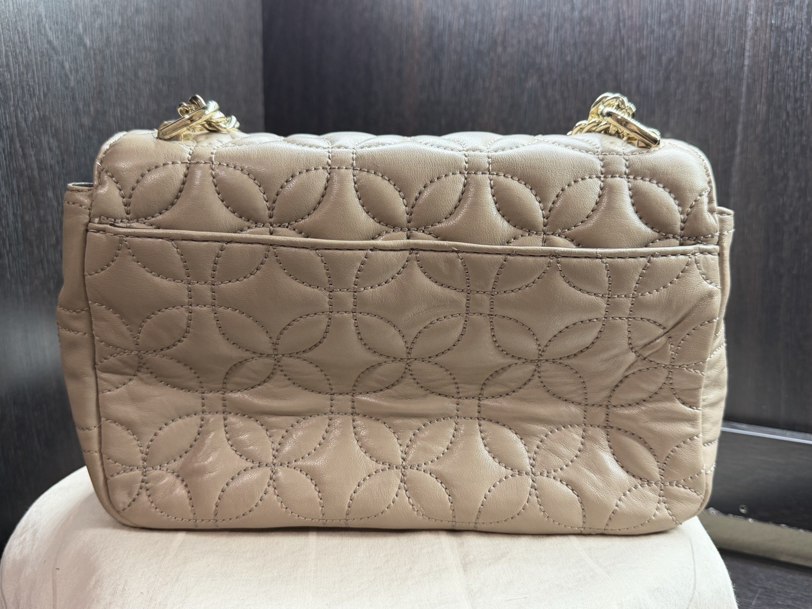 Michael Kors Sloan Truffle Quilted Floral Chain Shoulder Bag #30H8TSLL3T