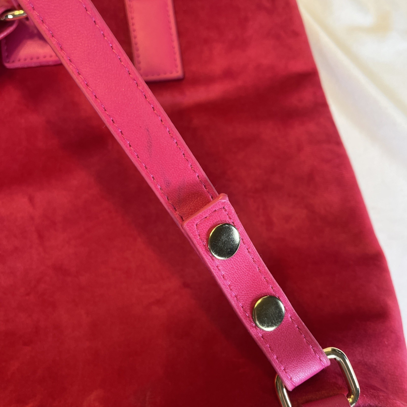 Juicy Couture Hot Pink Purse Backpack Day Pack Bag Straps Handles 13 x 11.5 In