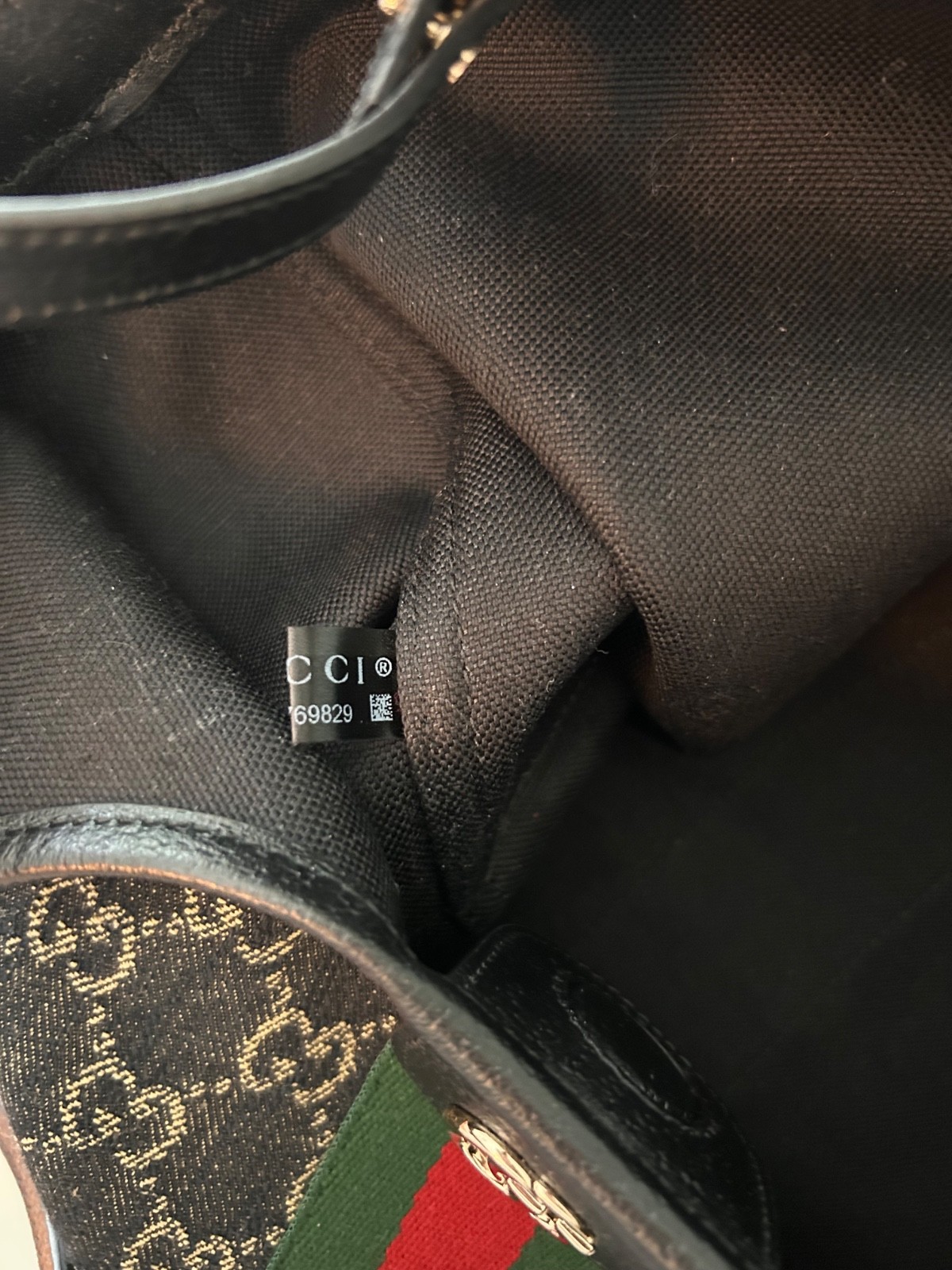 Gucci Giglio small tote bag in hard to find black denim
