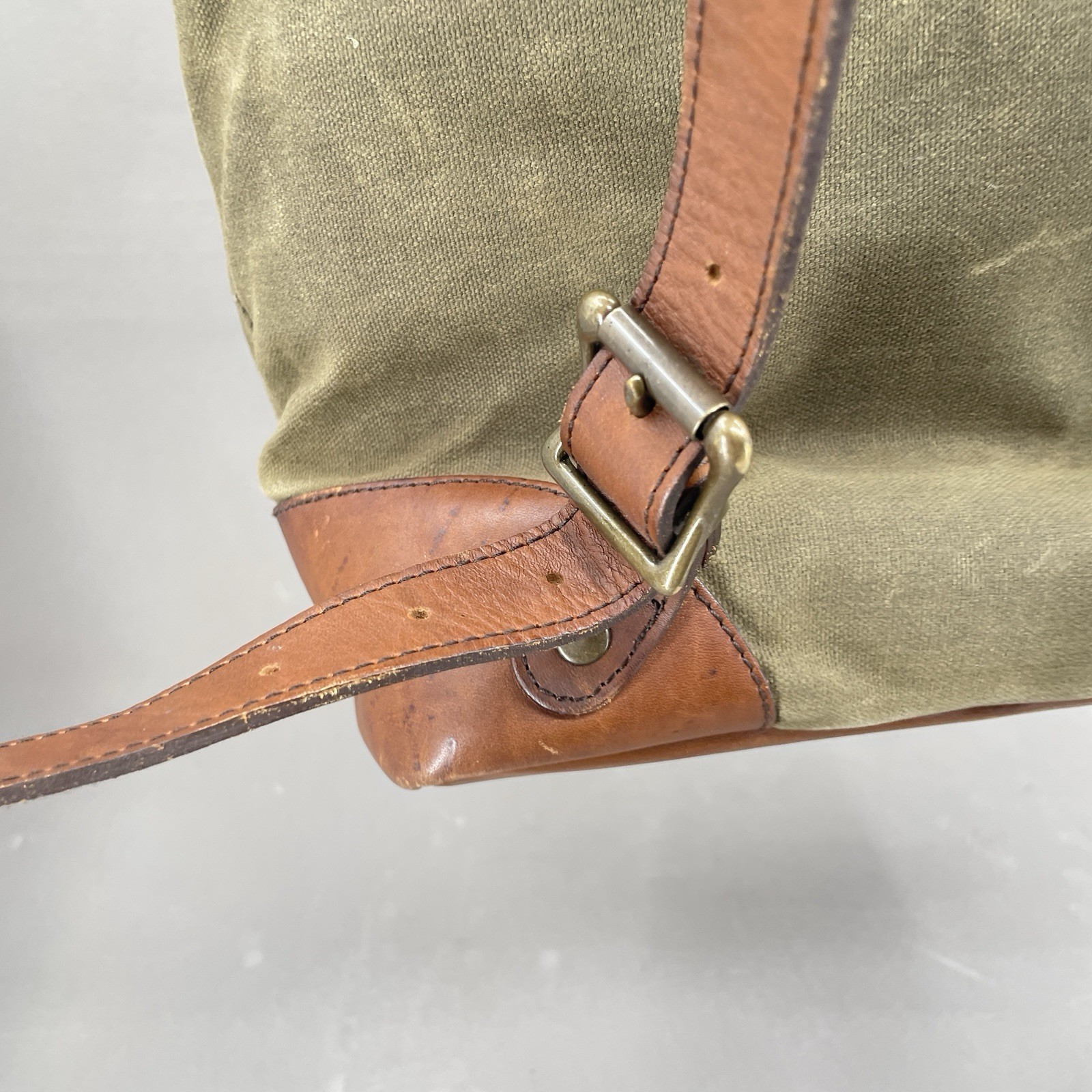 Mission Mercantile Heritage Waxed Canvas and Leather STEAMER BACK PACK Green