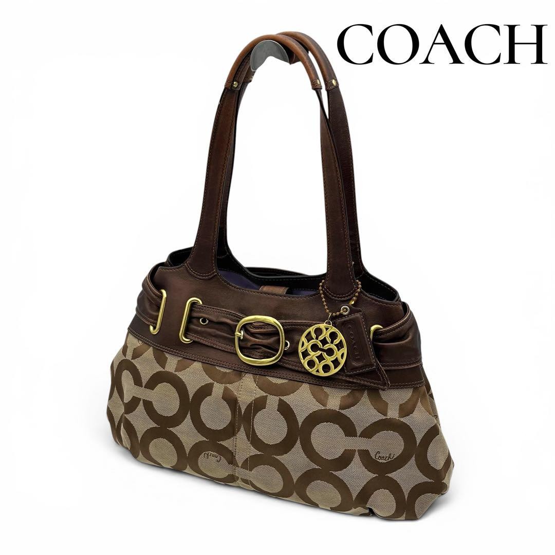 Coach Archive Op Art Tote Bag Brown Y2K 00s Vintage Japan 0712284