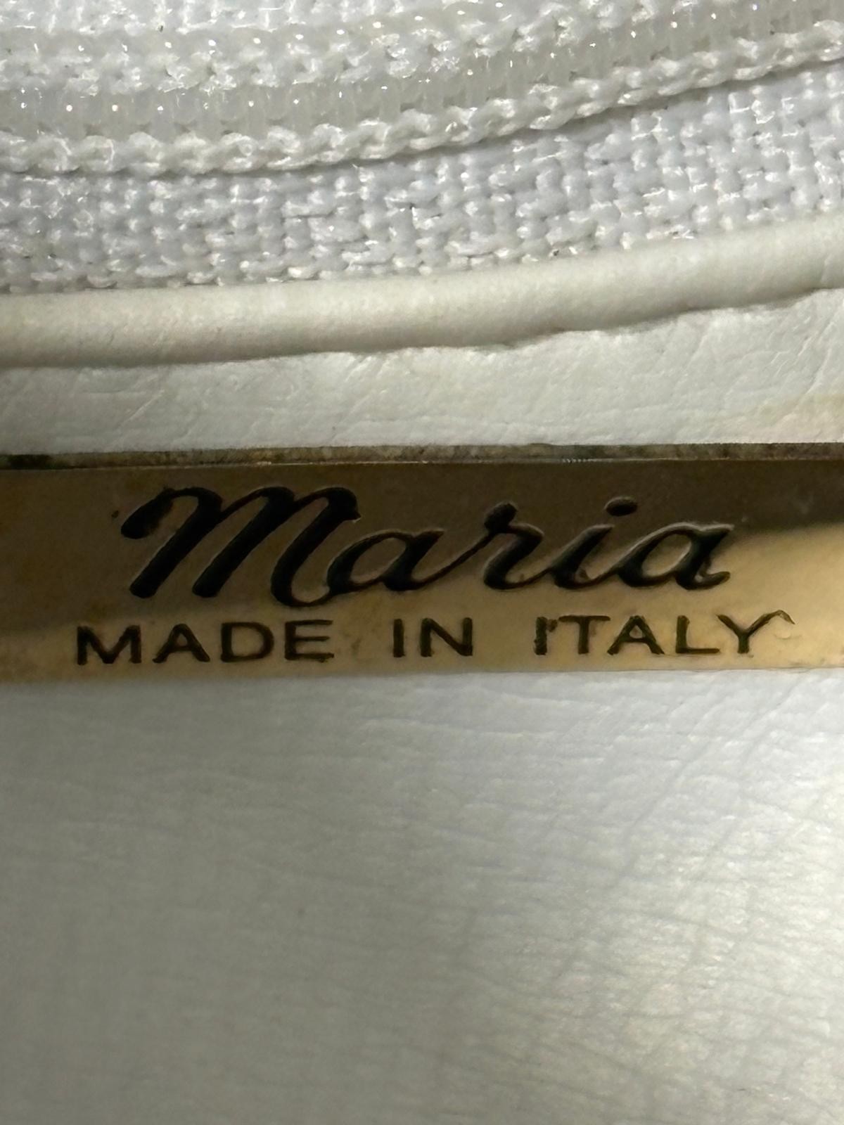 Maria Made in Italy” Vintage White Leather Bag – Y2K Grunge / Cyberpunk Hobo Sty