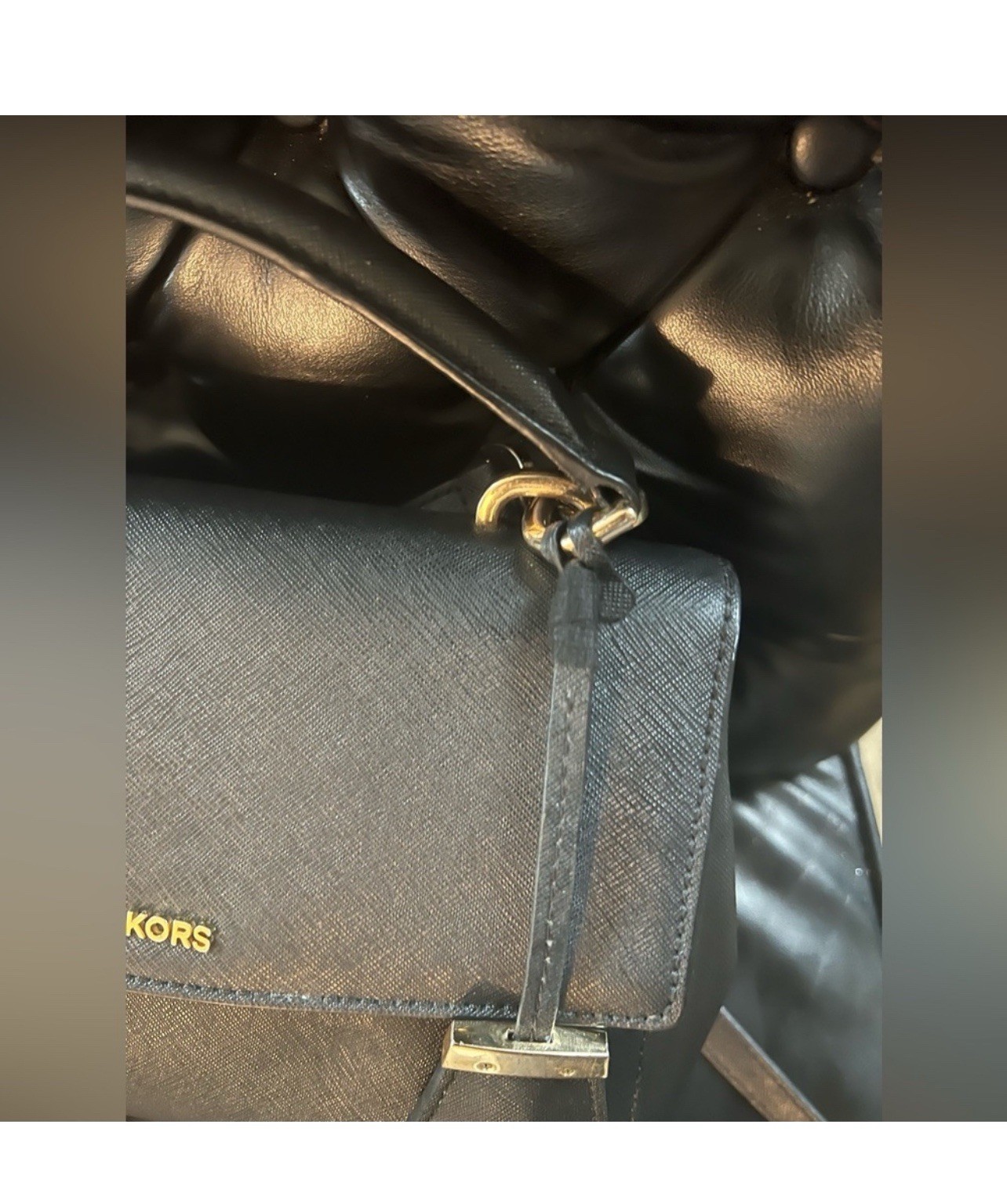 Michael Kors Ava Small Patent Saffiano Leather Crossbody Satchel