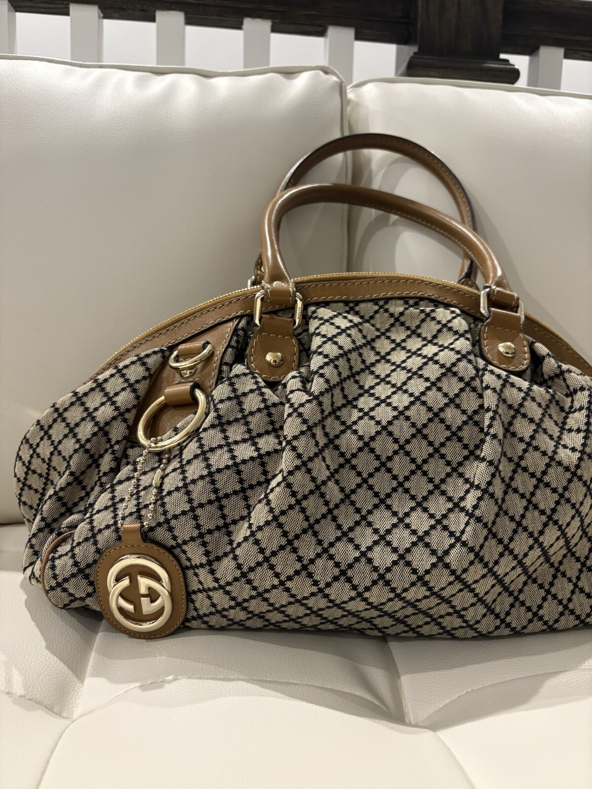 Gucci Diamante Canvas Sukey Medium Tote