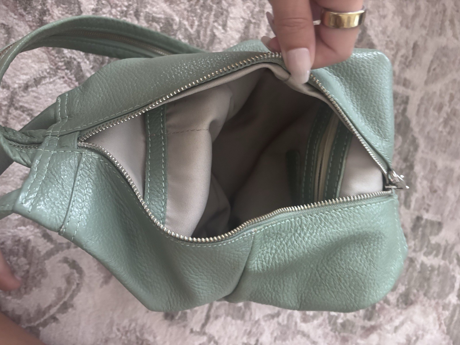 Valentina Italia Convertible Sling Backpack Mint Green