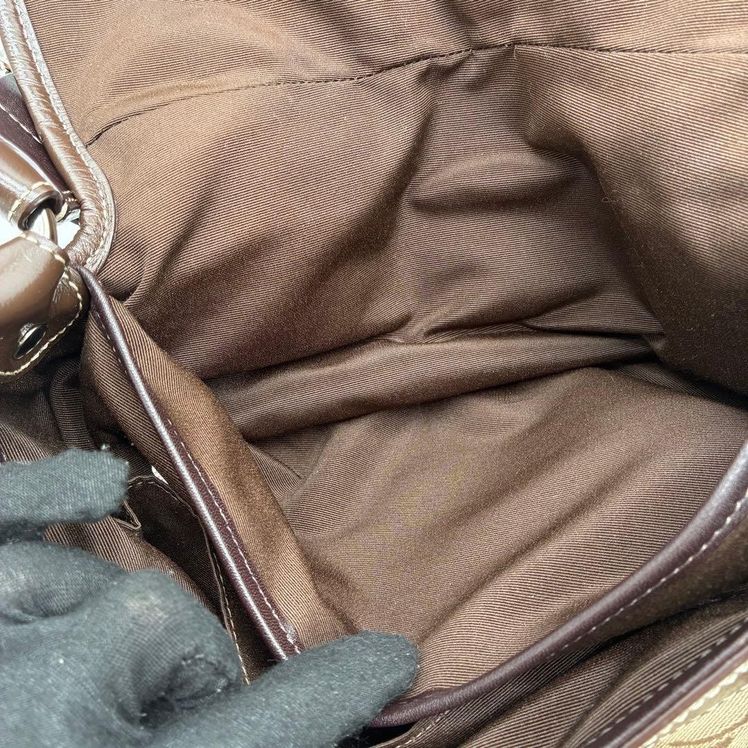 COACH Soho Signature Brown Canvas Shoulder Bag Pre-Owned Charm Included