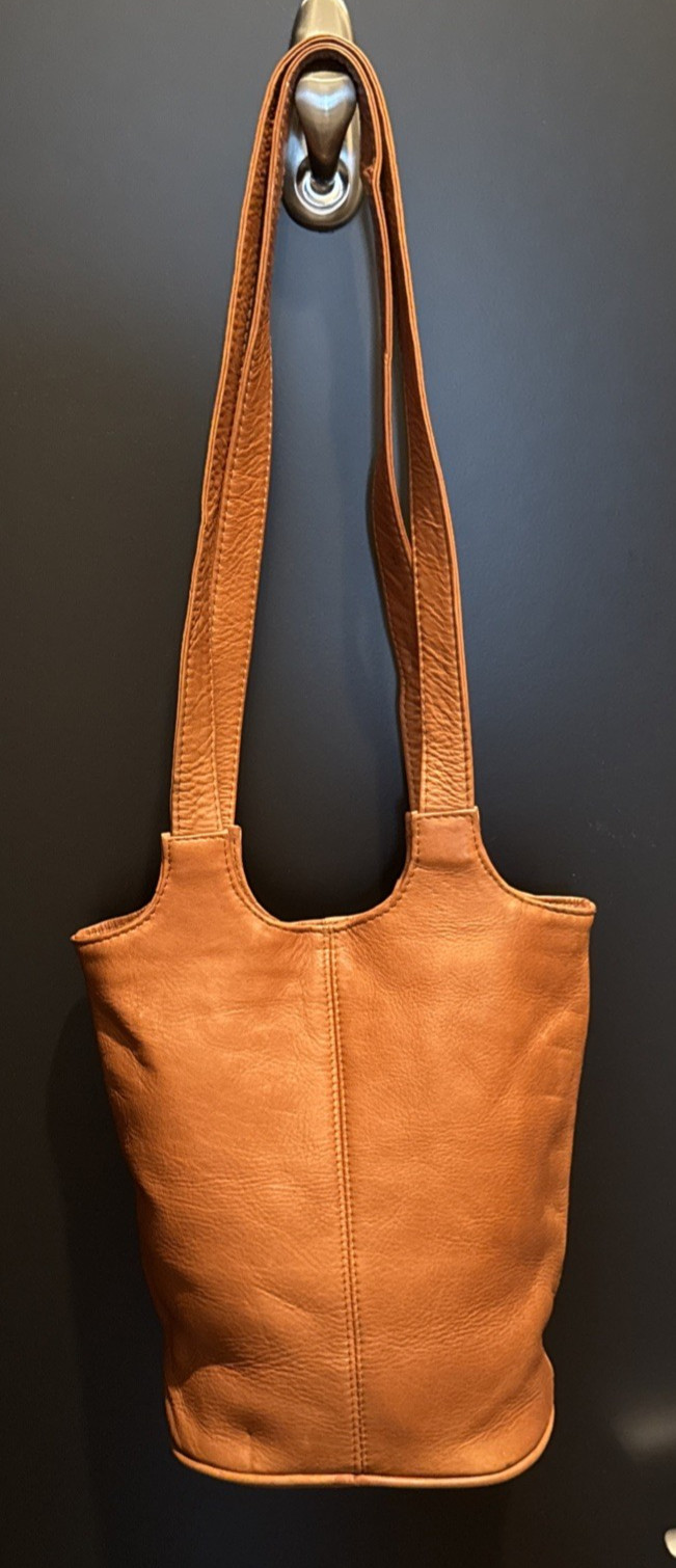 Latico Leather Shoulder Bucket Bag. Tan/Saddle Brown. Used. Excellent cond.