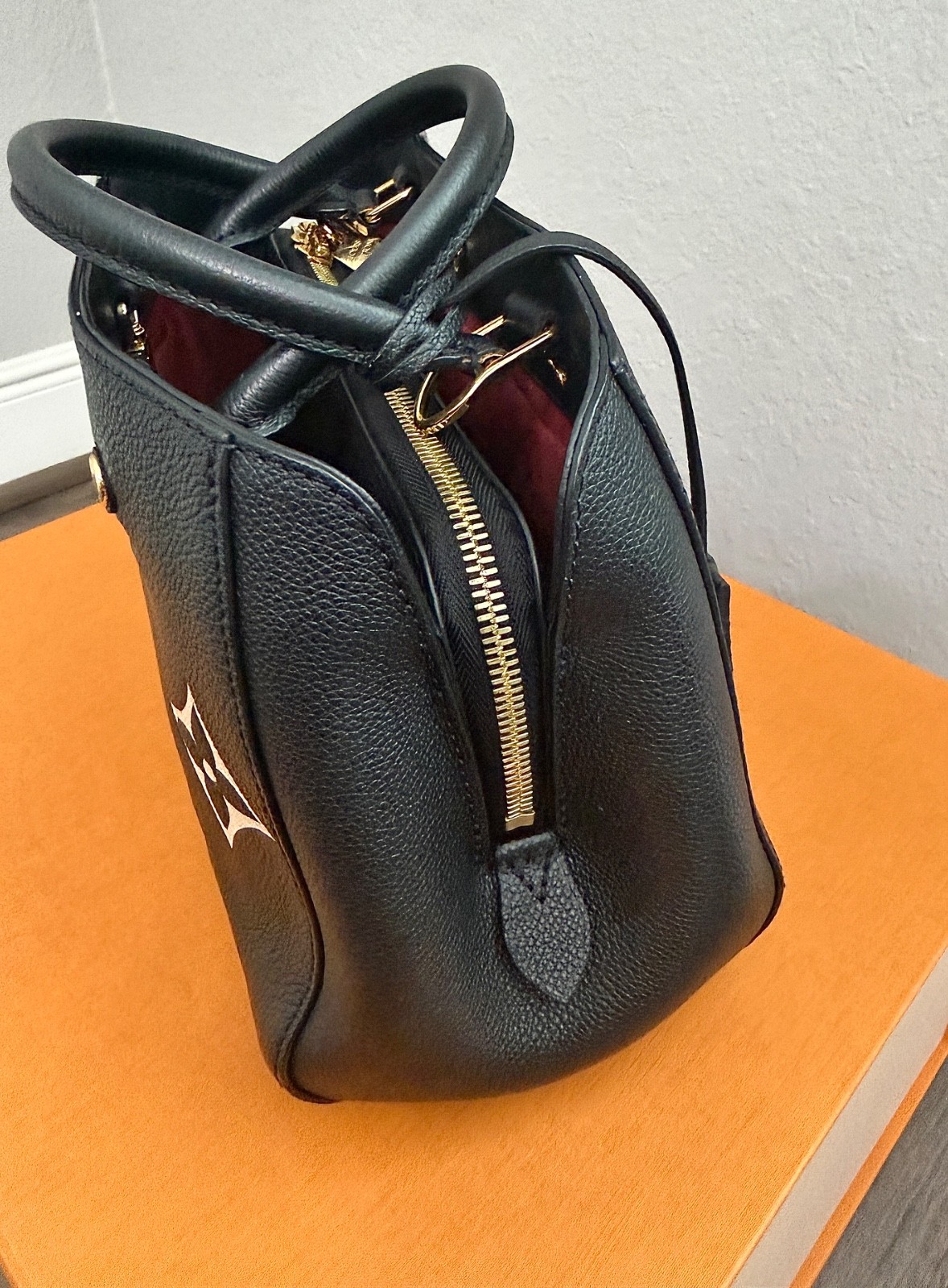 Louis Vuitton Montaigne BB M45778 Monogram Empreinte Black Beige with Dust Bag