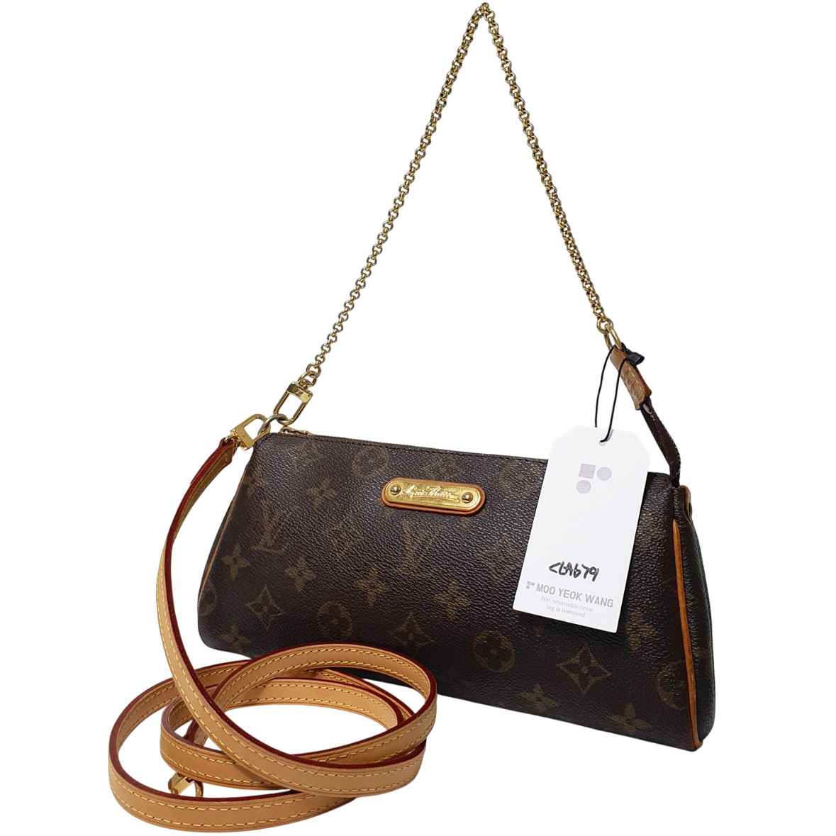 Authentic Louis Vuitton Eva Clutch Monogram M95567 Guaranteed Genuine Bag CLA679