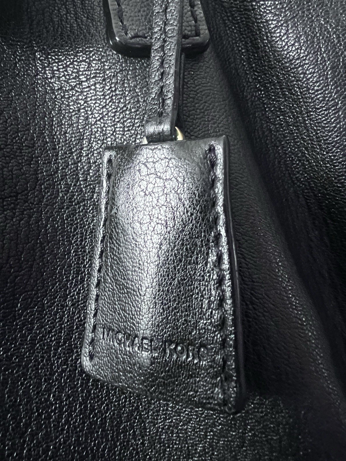 Michael Kors Large Black Leather Hamilton Satchel Shoulder Bag with Lock and Key