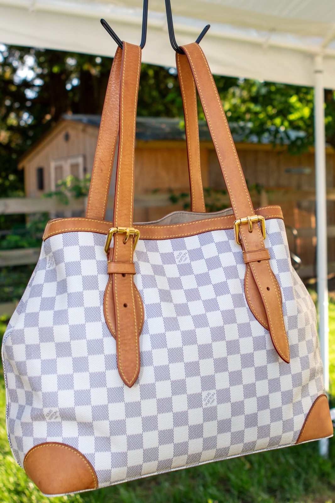 Louis Vuitton Hampstead MM Damier Azur Tote Shoulder Bag – Authentic + Dust Bag