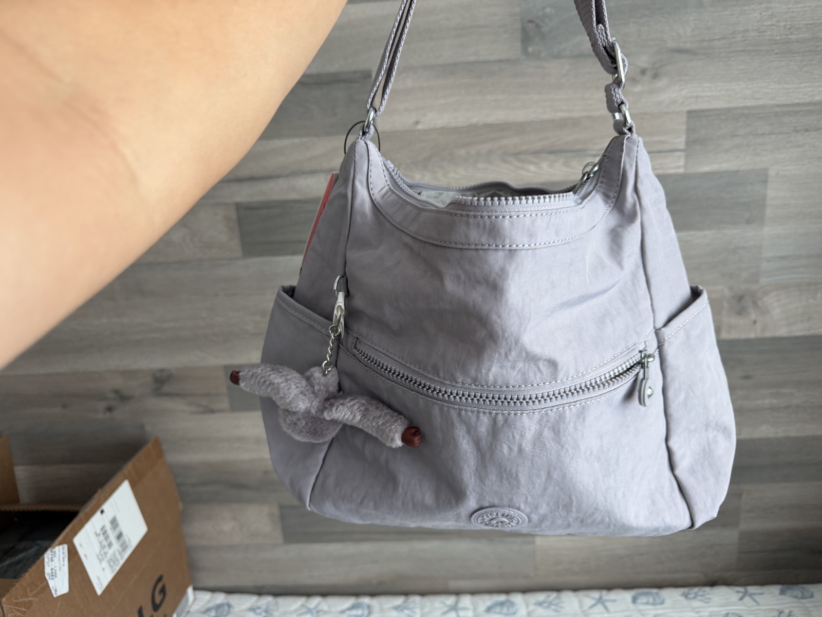 Kipling Alenya Crossbody Bag – DOVE GRAY – Nylon Everyday Travel Purse BRAND NEW
