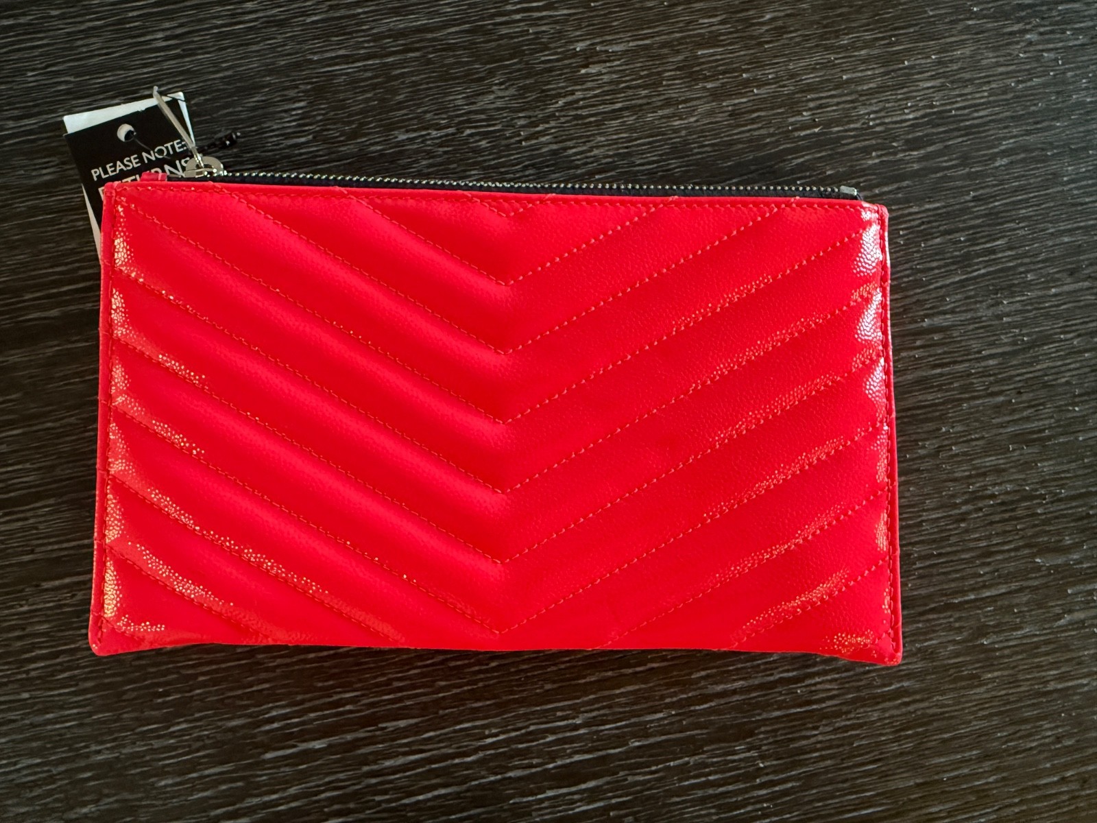 NWT Authentic Yves Saint Laurent Monogram Clutch Fluorescent Neon Pink