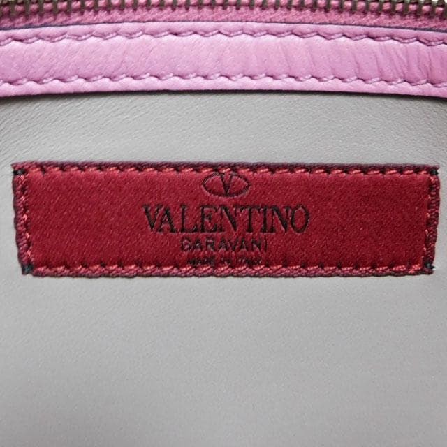 Valentino Studded Clutch Bag Pink Leather Small W28cm H16cm