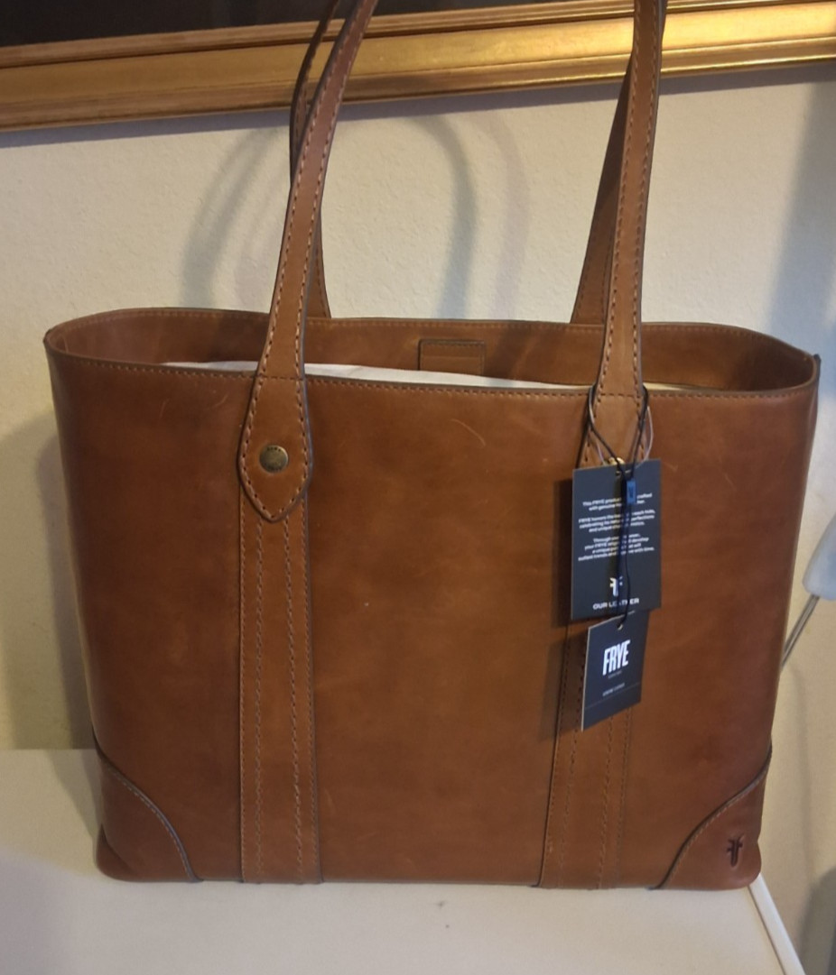 Frye Melissa Large Tote Bag COGNAC Retail $358 Original Frye