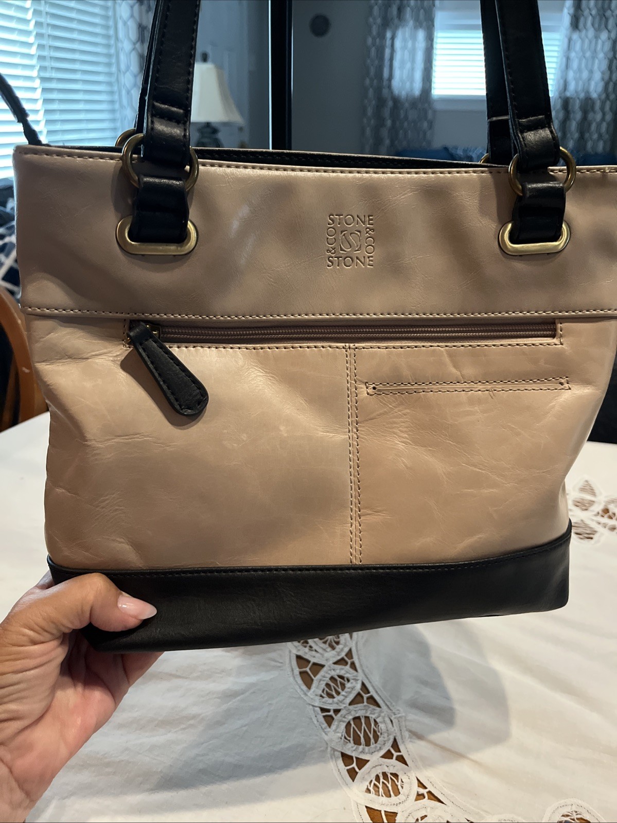 Stone & Co Tan And Black Shoulder Bag