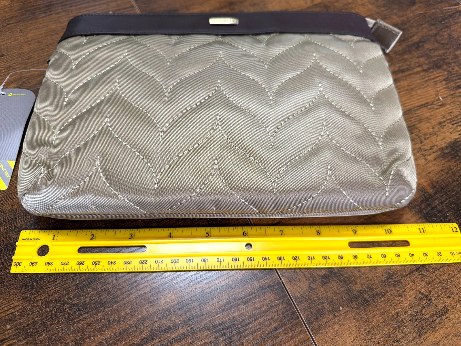 Travelon RFID Blocking Taupe Quilted Clutch & Matching Wristlet ~ New With Tags.