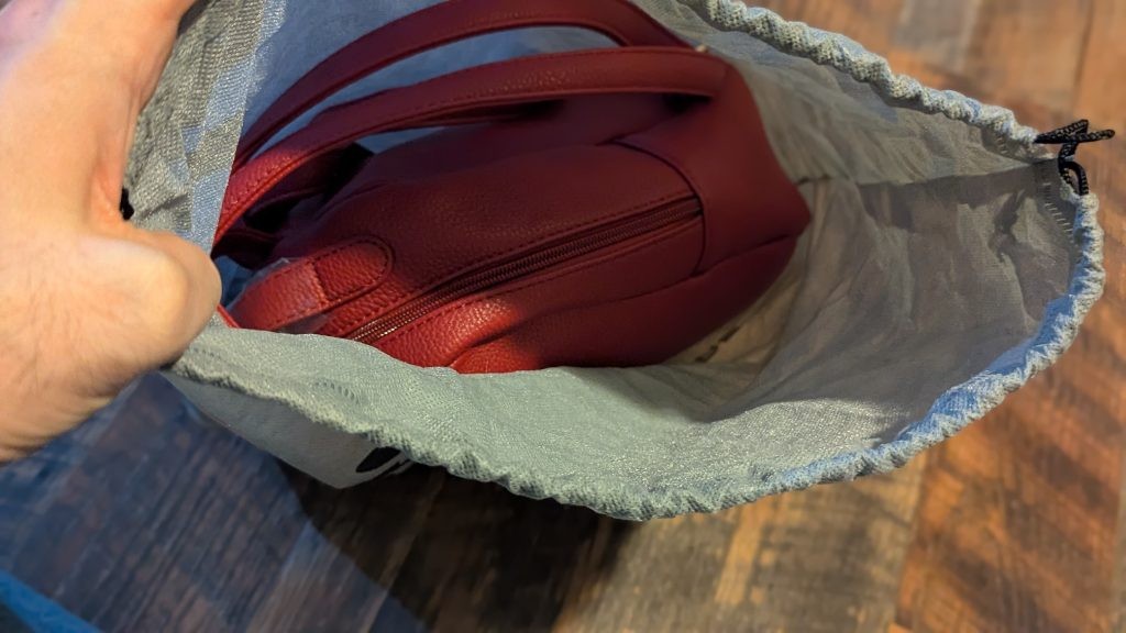 Jessica Moore Red Mini Backpack Purse Convertible Small Faux Leather w/ Dust Bag