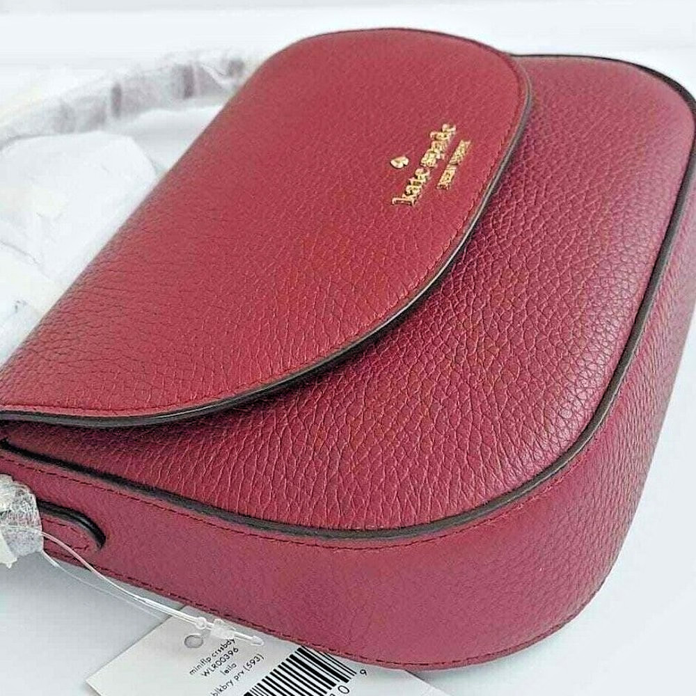 Kate Spade Leila Mini Flap Crossbody-Blackberry Prv-Leather WLR00396 NWT FS
