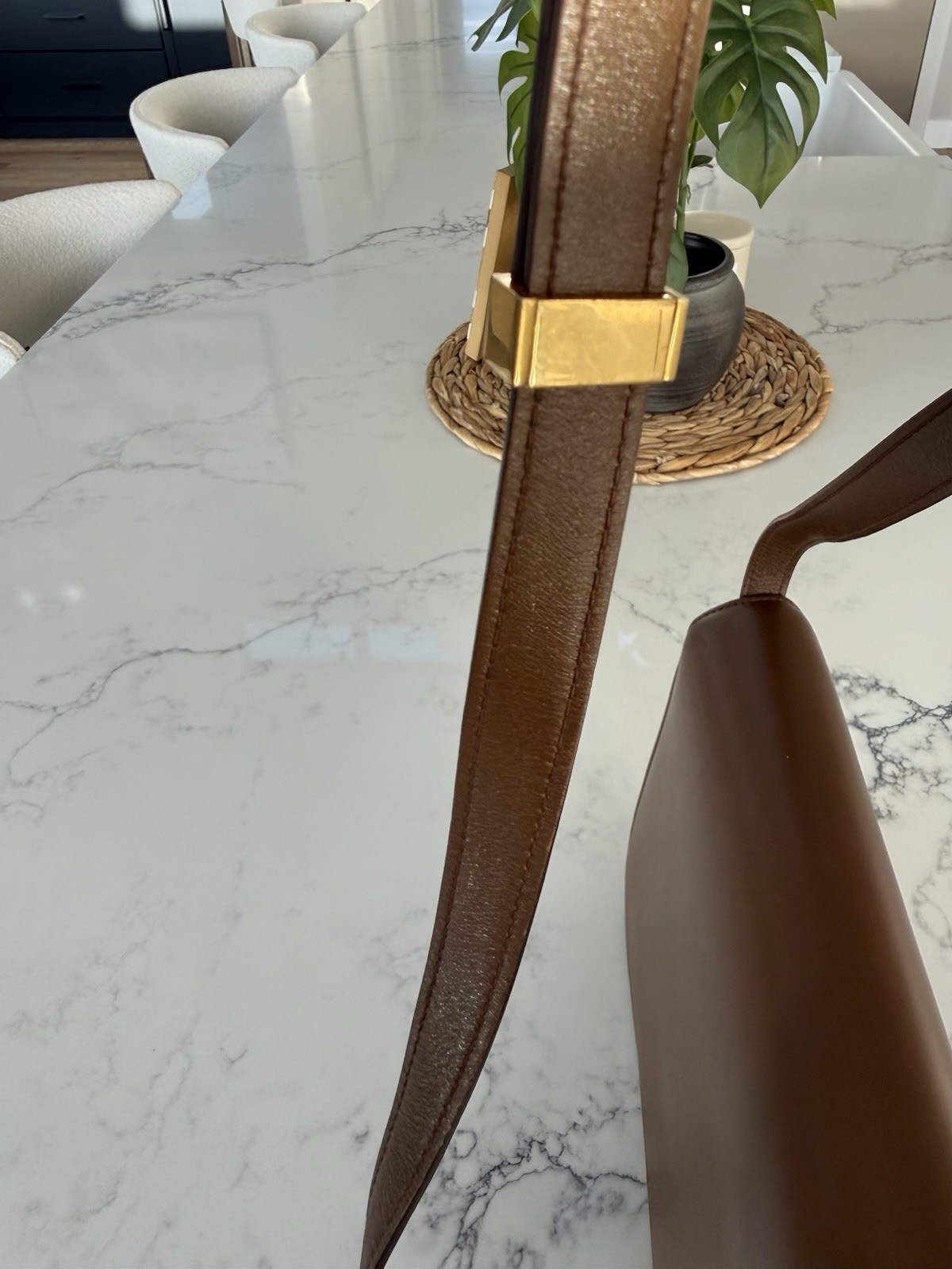 Celine Classic Box Bag Medium Brown Leather Gold Hardware Authentic COA