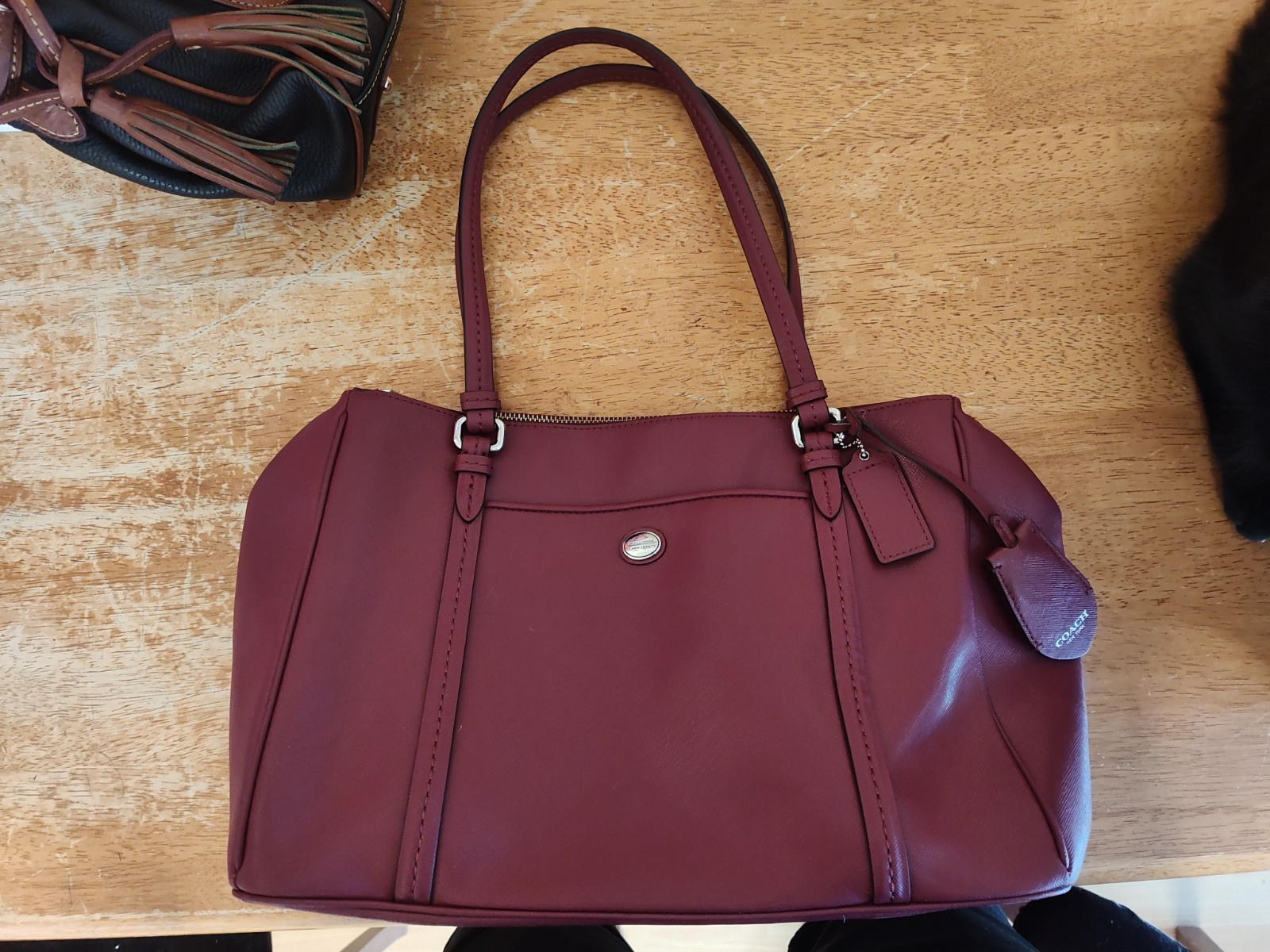Coach Peyton Gorgeous Leather Jordan Double Zip Carryall EXCELLENT COND MERLOT