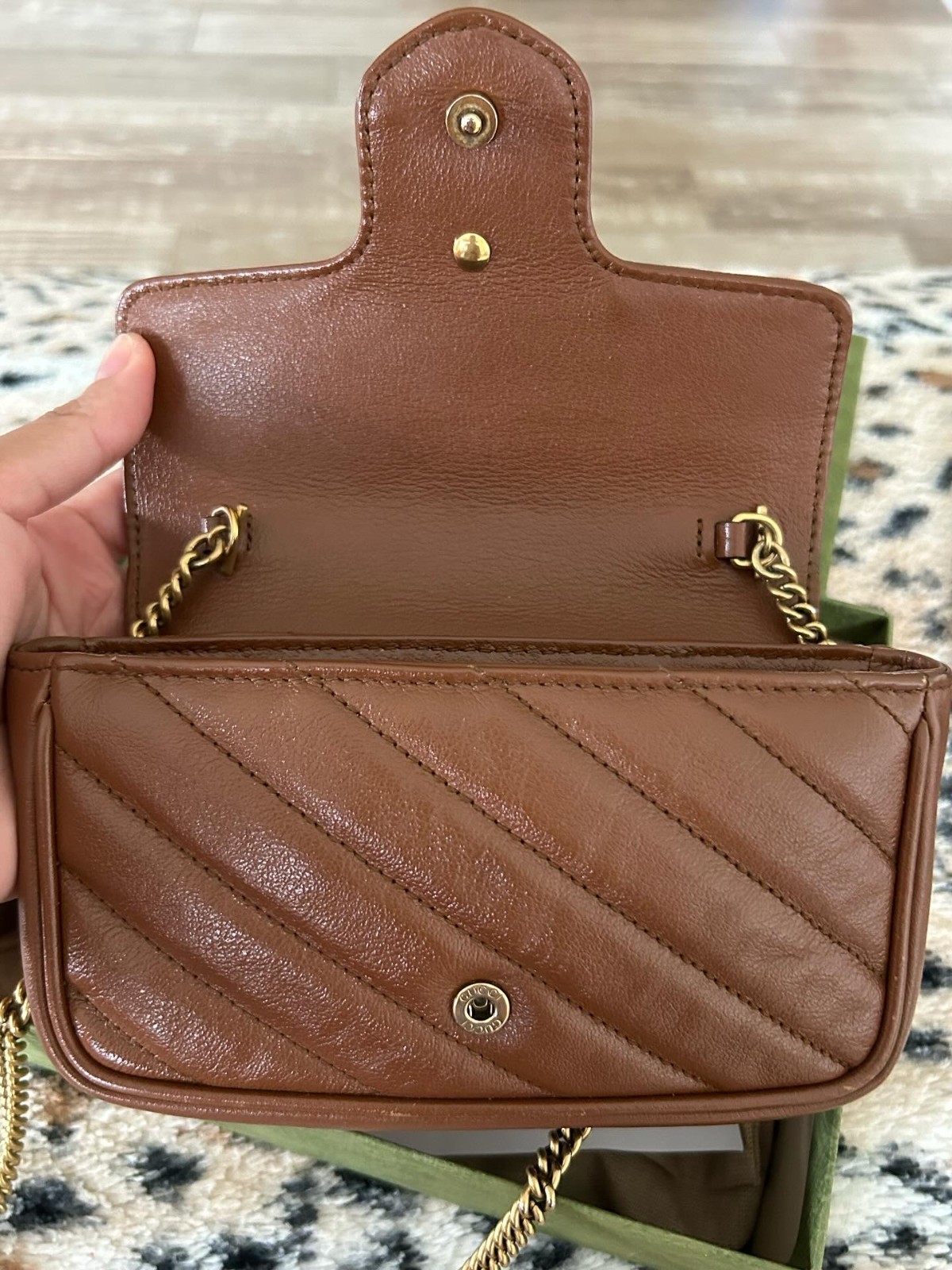 Gucci GG Marmont Matelasse Crossbody Mini Brown/Tan Leather/Suede