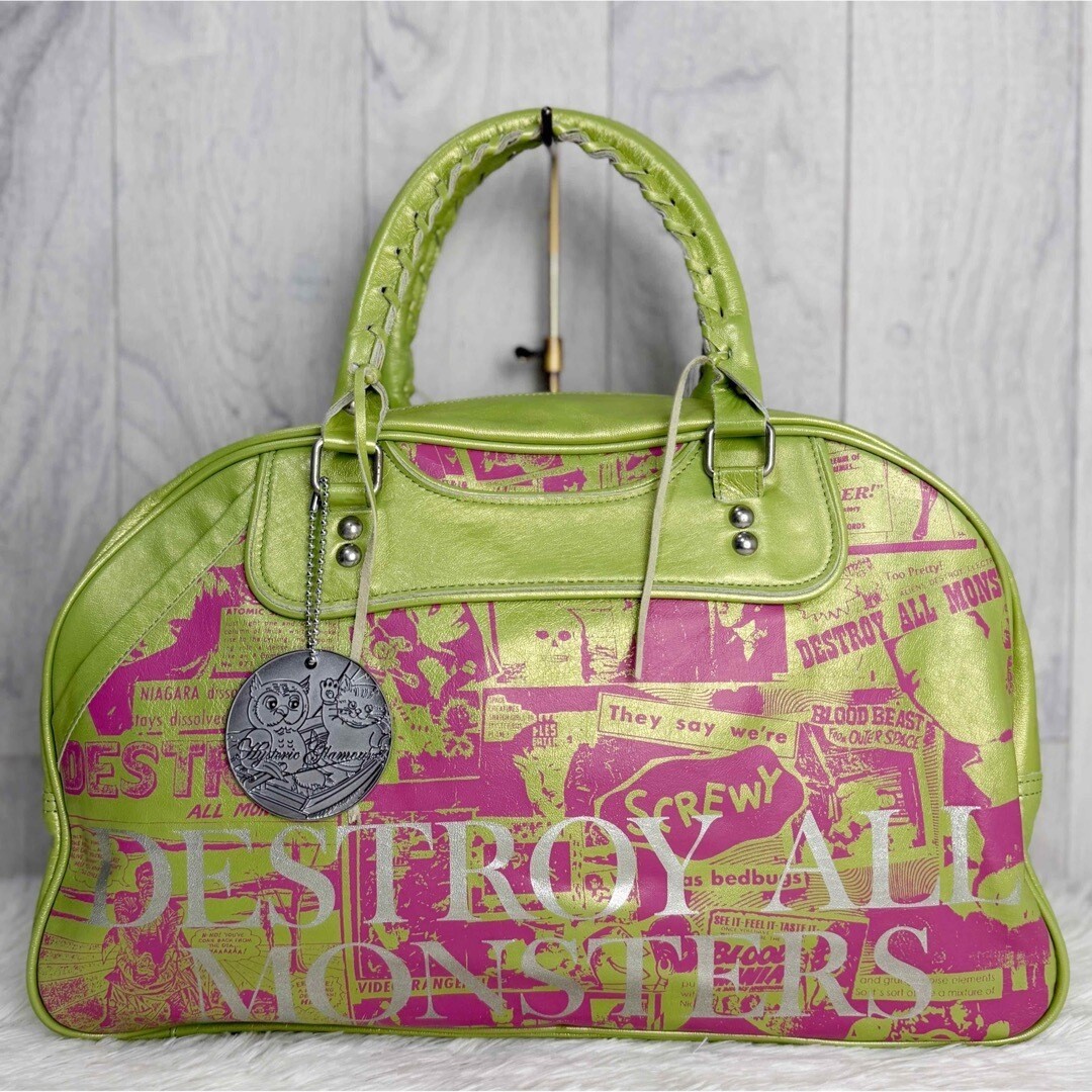 HYSTERIC GLAMOUR A D M J Boston bag Horse leather Apple green From Japan