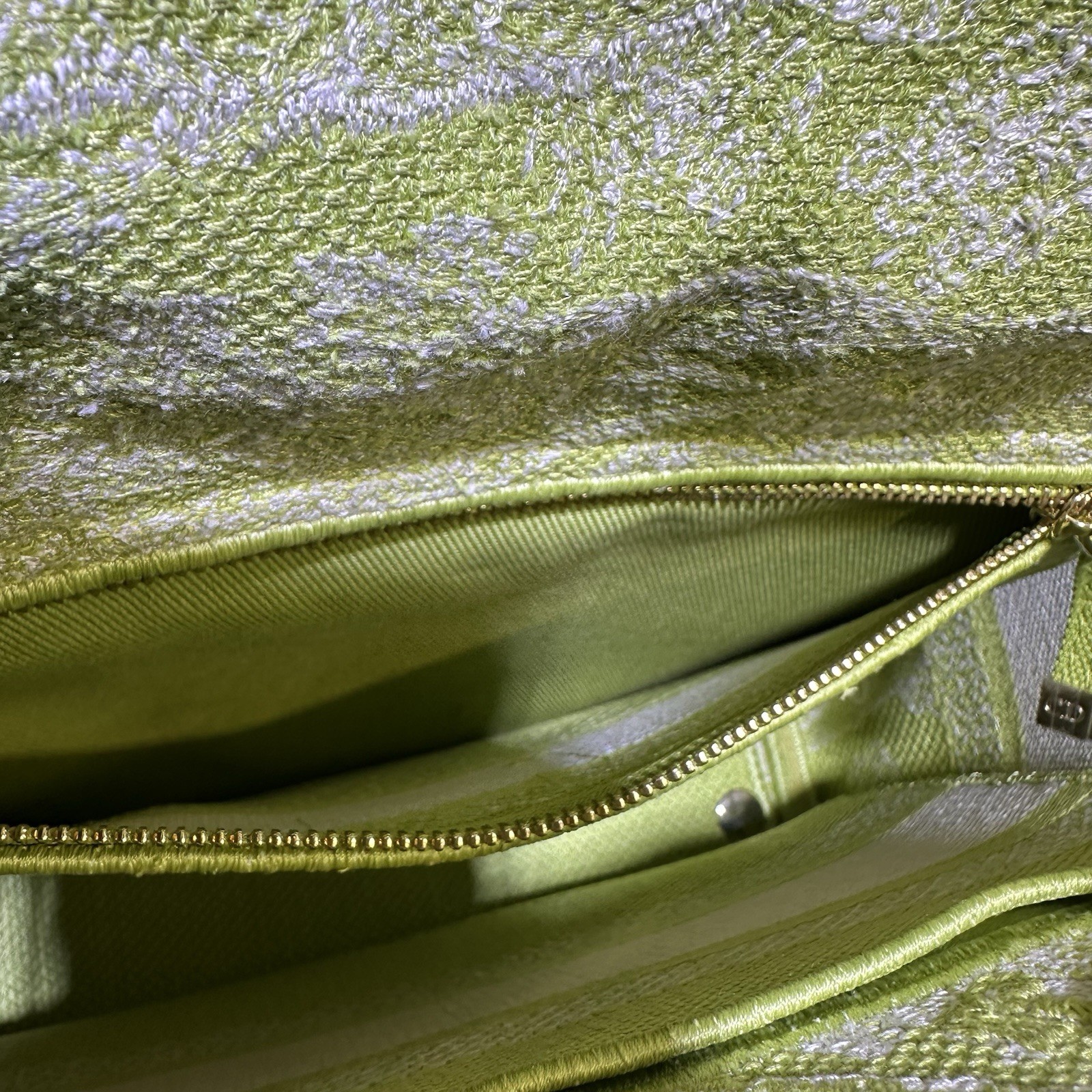 CHRISTIAN DIOR LADY D-LITE TOILE DE JOUY REVERSE EMBROIDARY 2WAY BAG – Green
