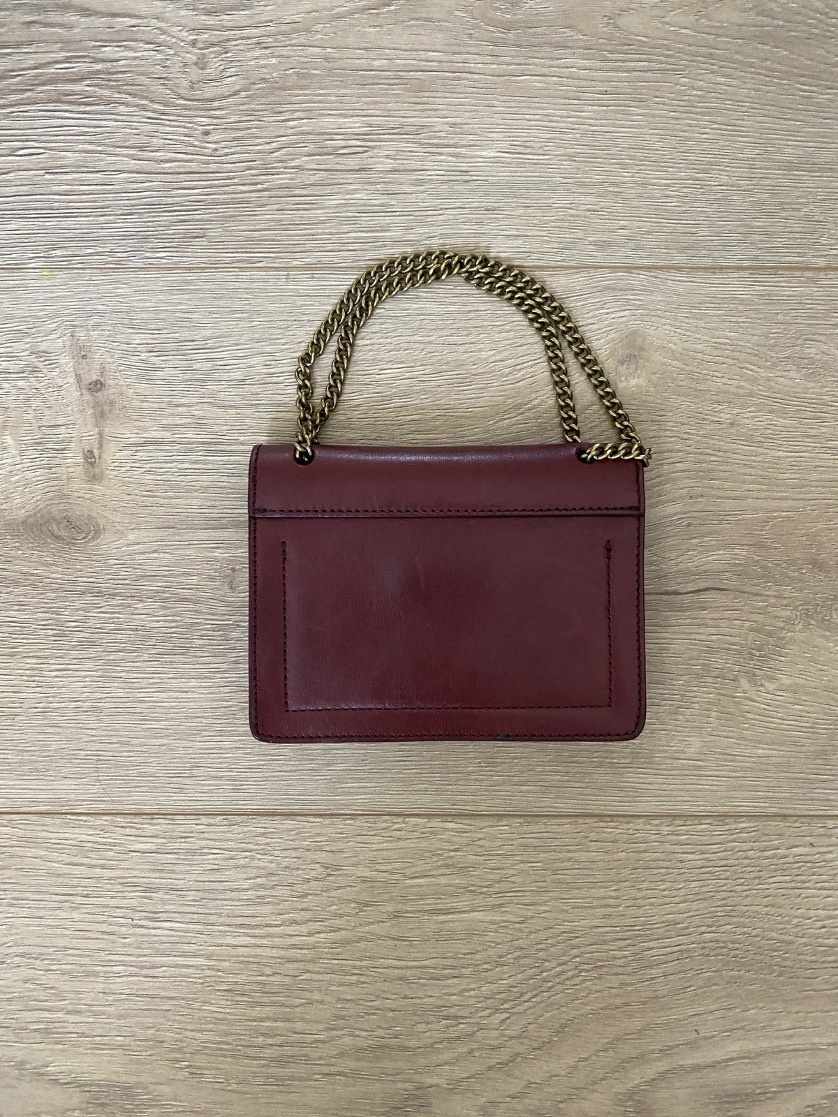 Madewell Burgundy Leather Convertible Chain Crossbody Shoulder Bag