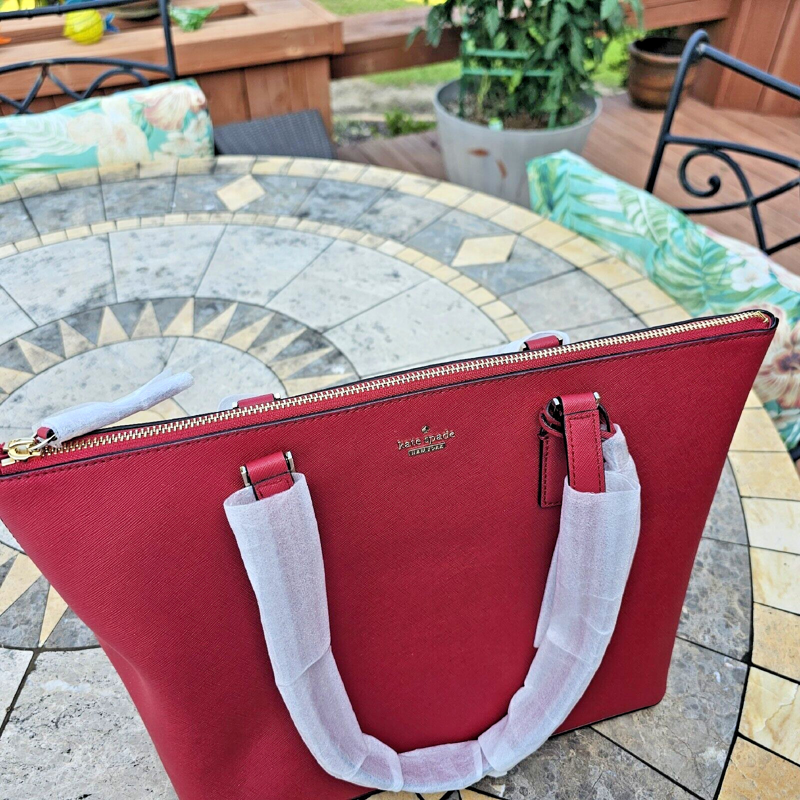 kate spade- Cameron Street- Lucie- Leather Tote- Rosso- NWT- $298