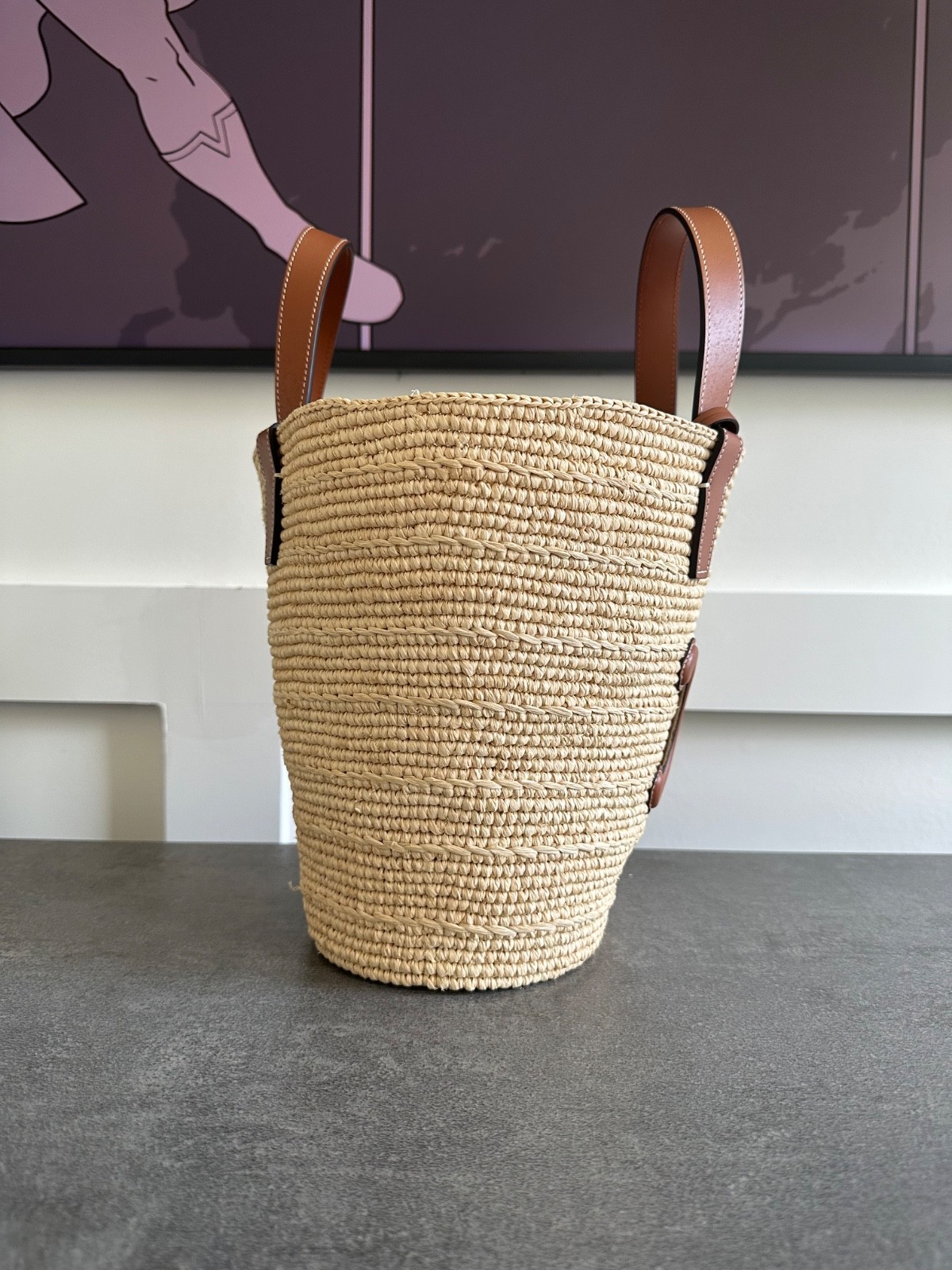 New Celine Triomphe Raffia Panier Bag Tote