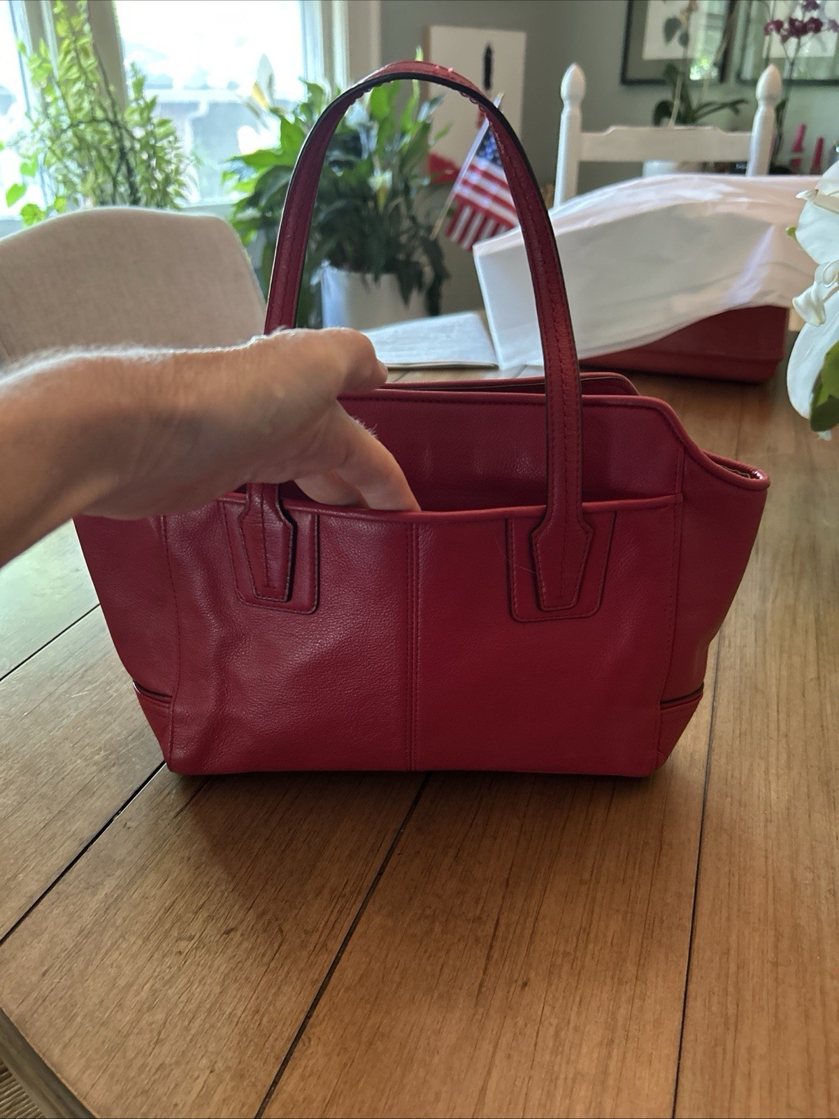 Coach Small Red Satchel Great Condition (See Photo Of “Authentication) Cross Bod