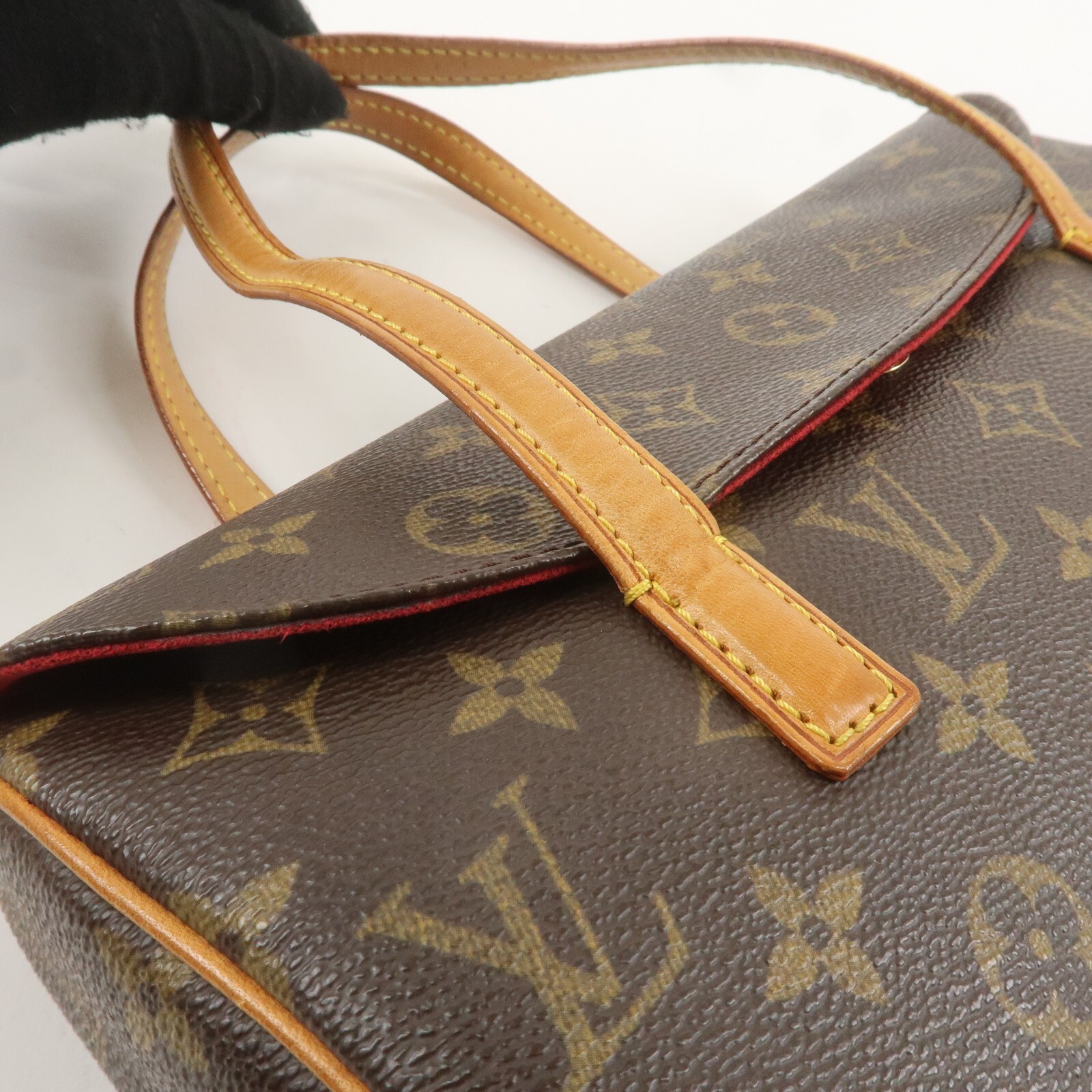 Louis Vuitton Monogram Sonatine Hand Bag Brown M51902 Auth Used