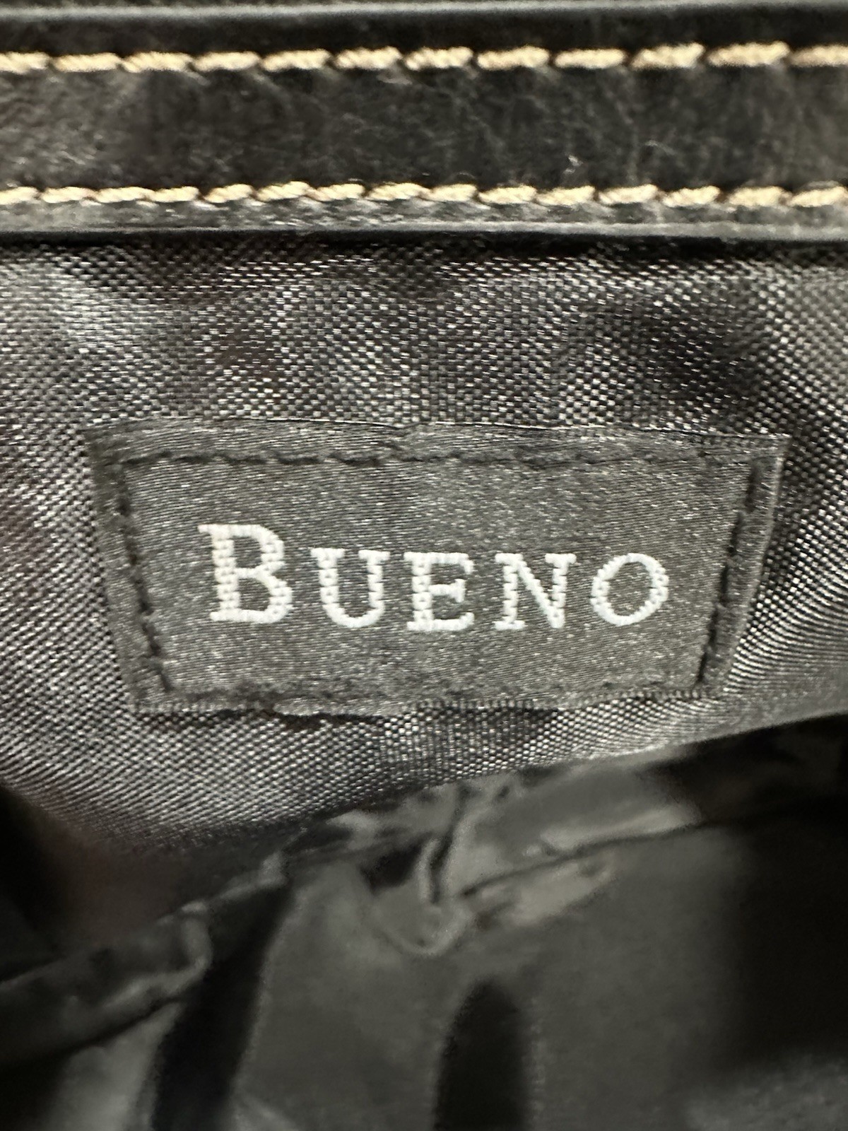 NWOT Bueno Double Handle Black Large Tote Handbag No Removeable Shoulder Strap