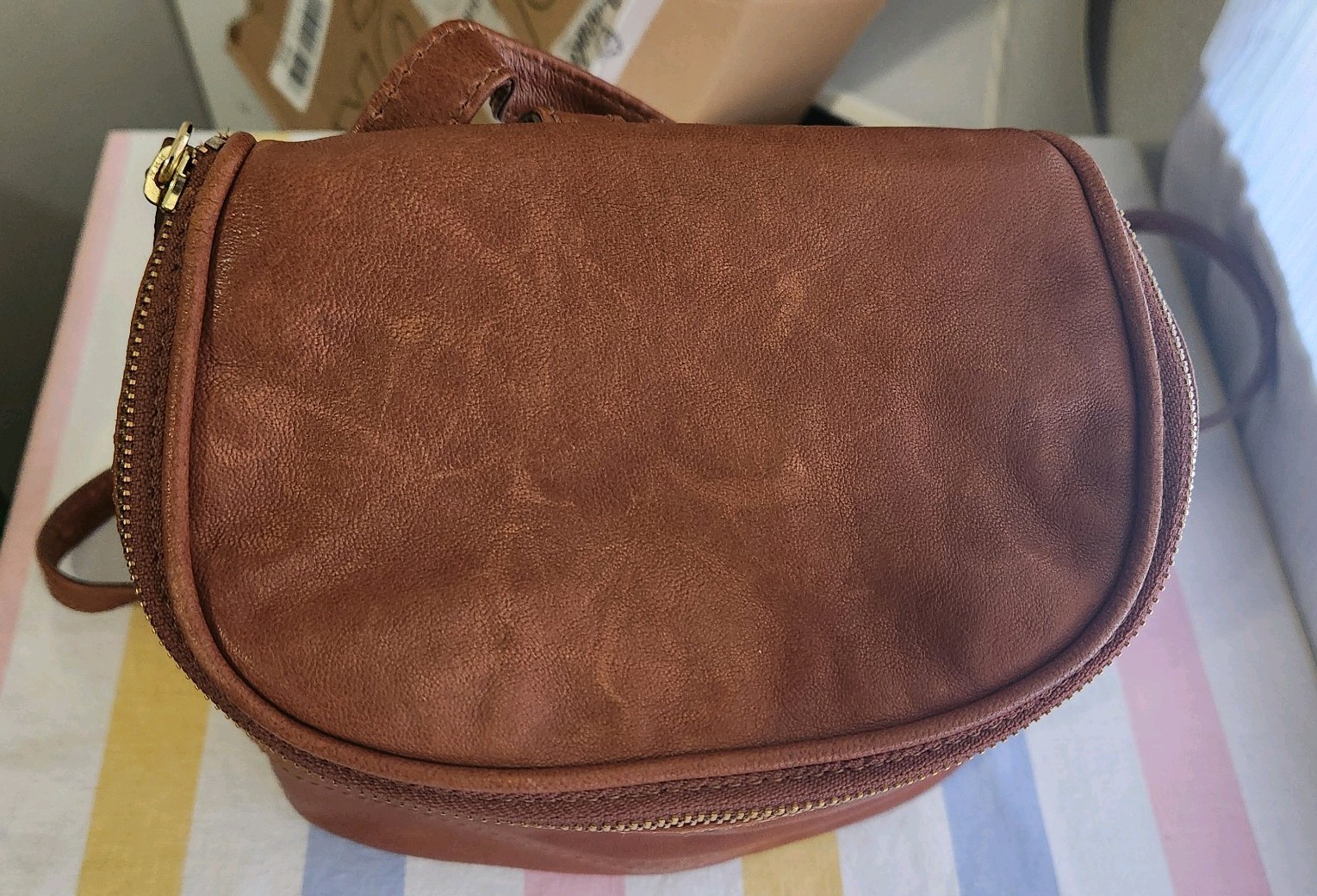 Frye X5302 Madison Stone Soft Vintage Leather Backpack Bags Size 9.5x6x10.5 in