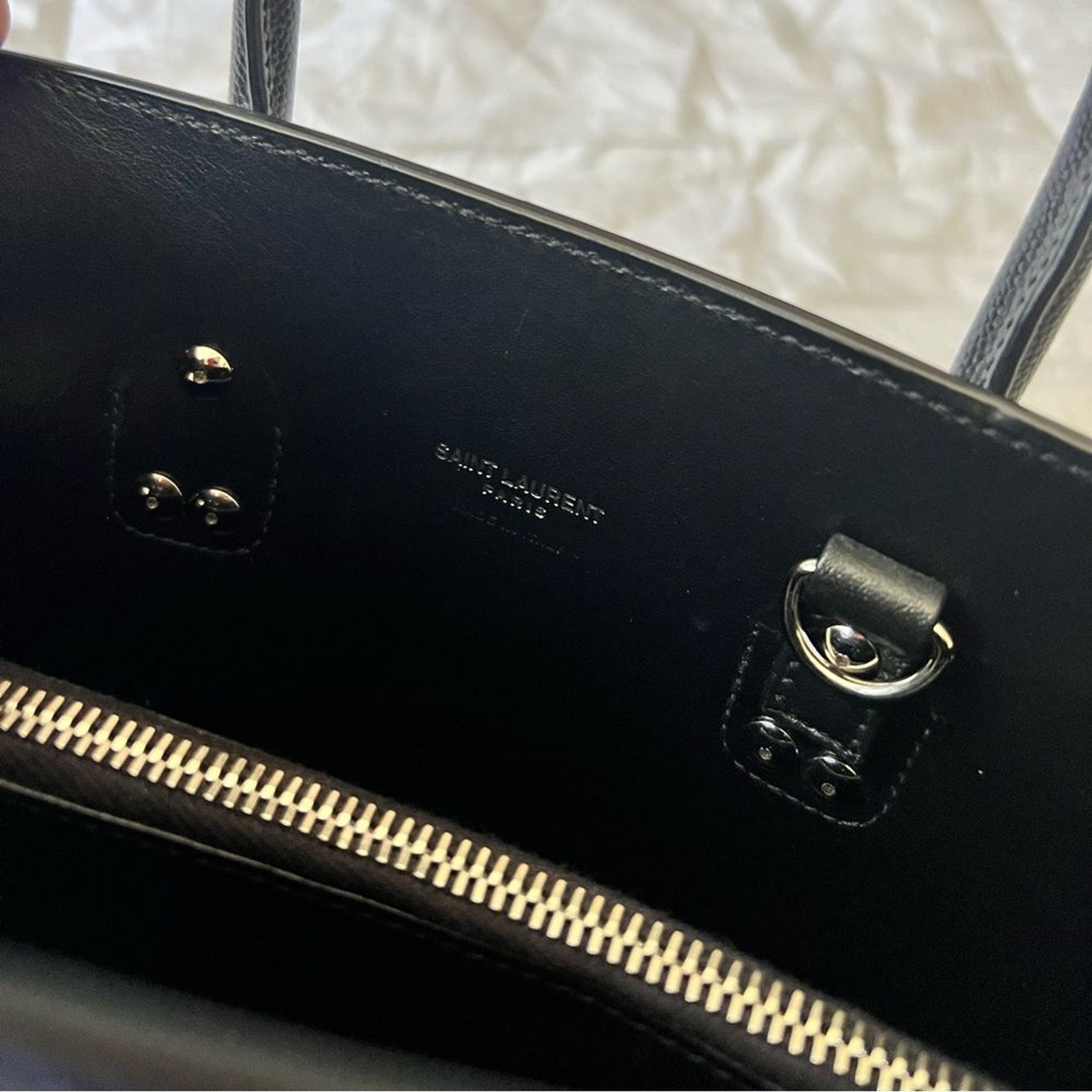 SAINT LAURENT Grain de poudre sac de jour BABY black